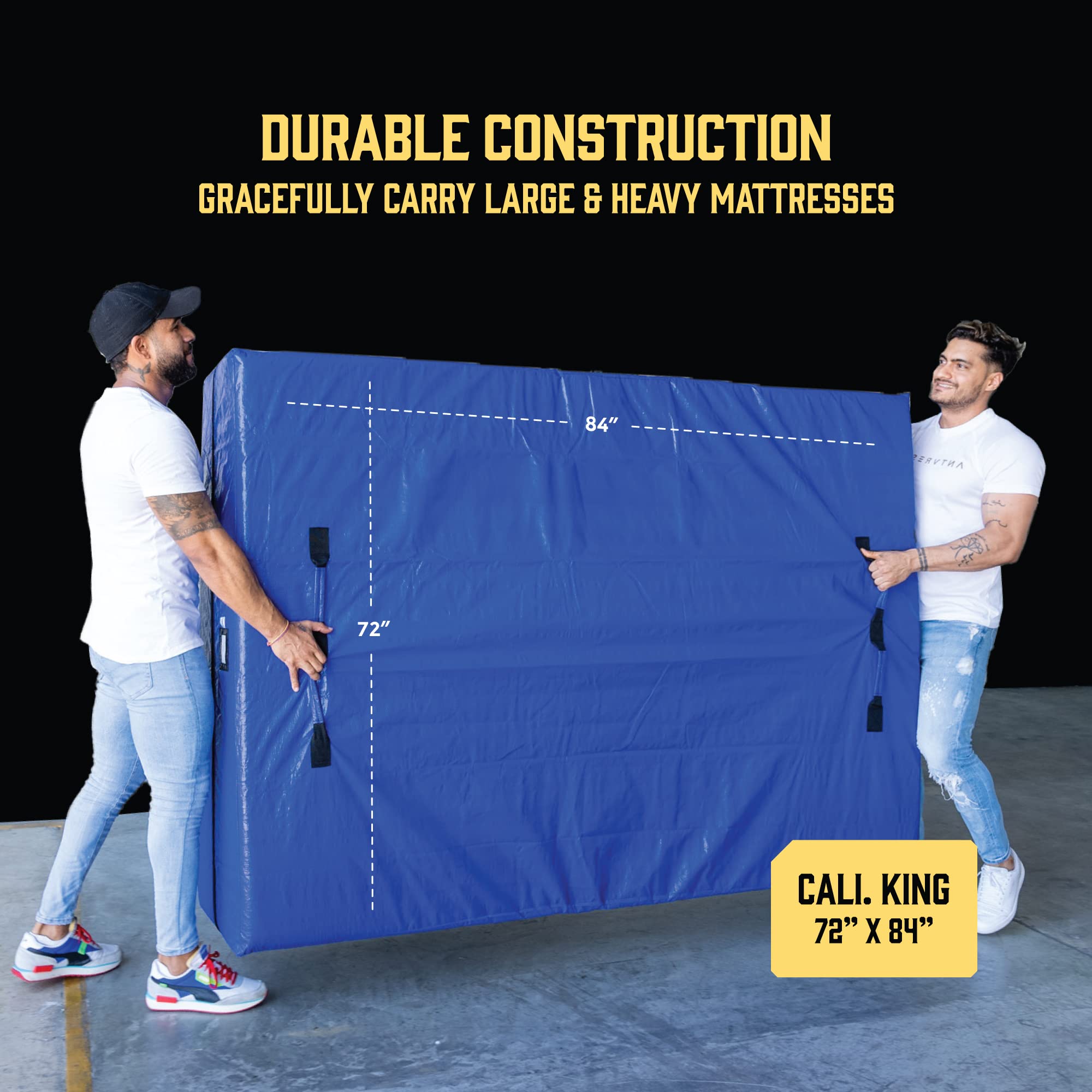 Extra-Thick Reusable Mattress Storage Bag with Zipper & 8 Handles - California King Size Moving Mattress Protector Cover | Perfect for Moving, Storage & Home Protection