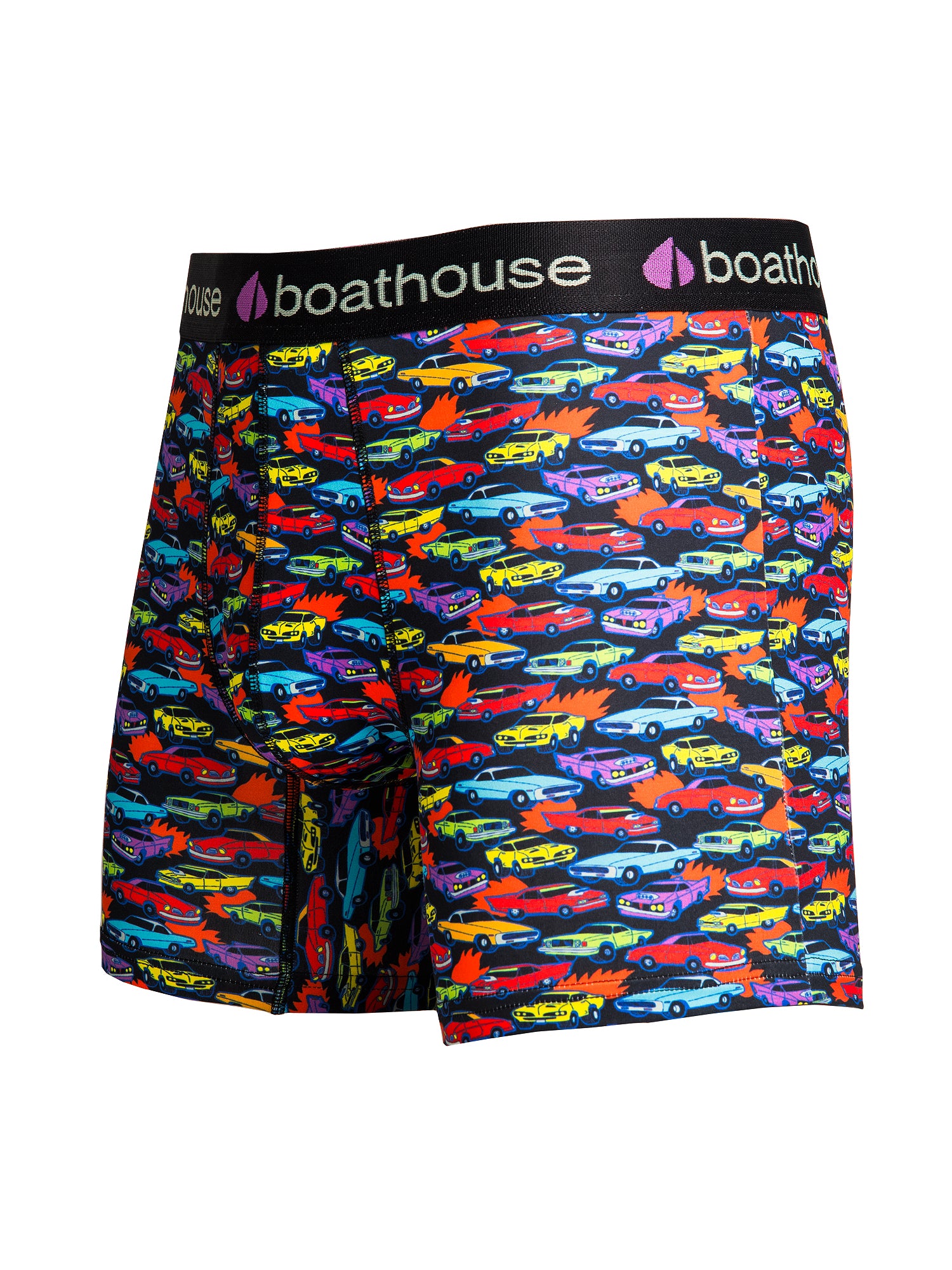 Men's Comfortable Boxer Briefs with Cars Print - Soft Cotton Underwear for Everyday Wear, Workout & Lounge
