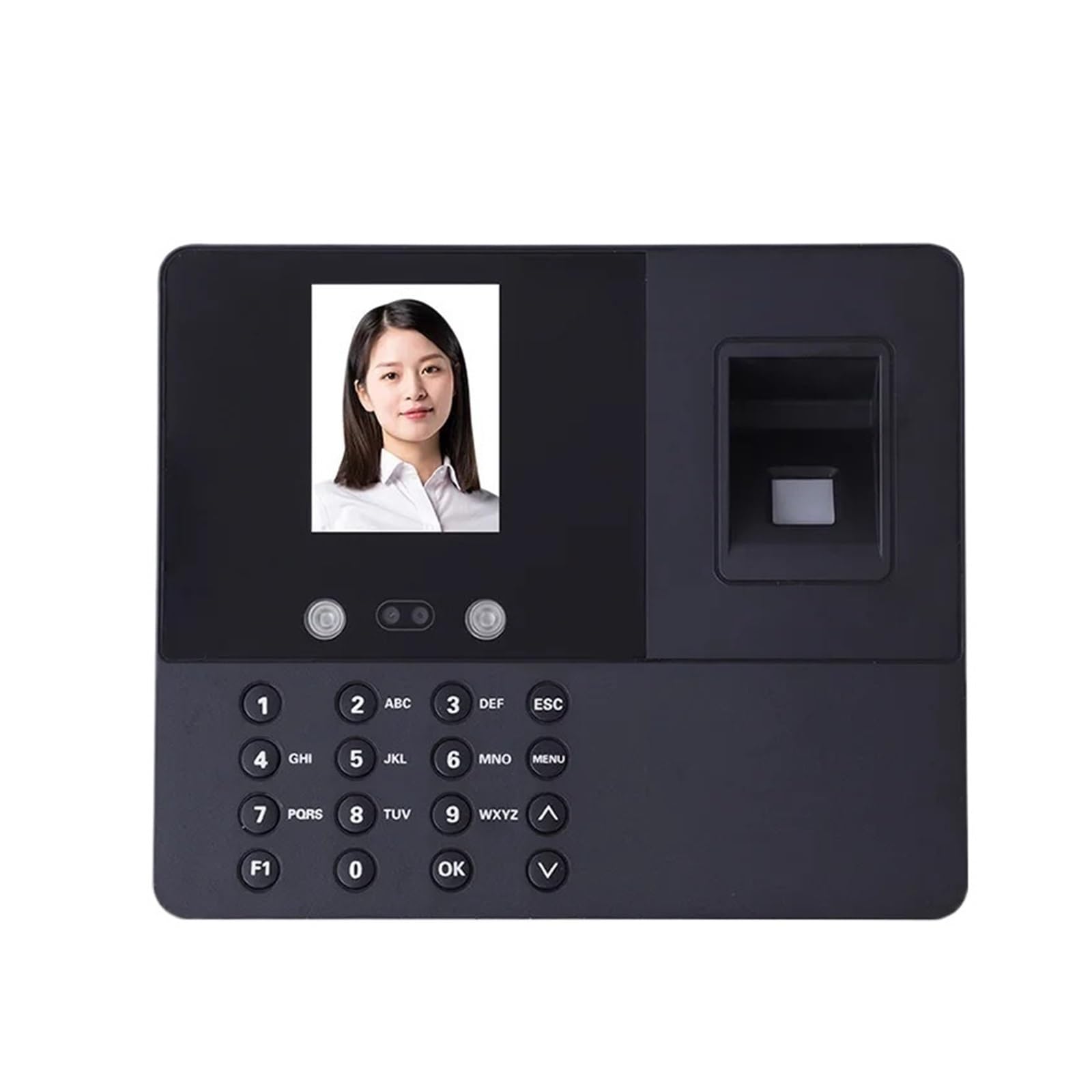 Biometric Face & Fingerprint Time Attendance Machine - Bilingual Chinese/English Display - Multilingual Punch Card System for Office & Workplace Security
