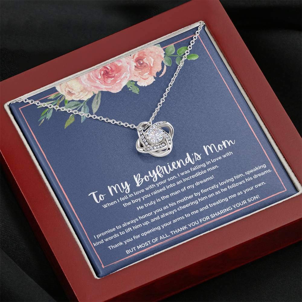 Elegant Heart Pendant Necklace for Mom - Gift for Boyfriend's Mother with Jewelry Gift Box - Perfect for Birthday, Anniversary & Mother's Day Gifts