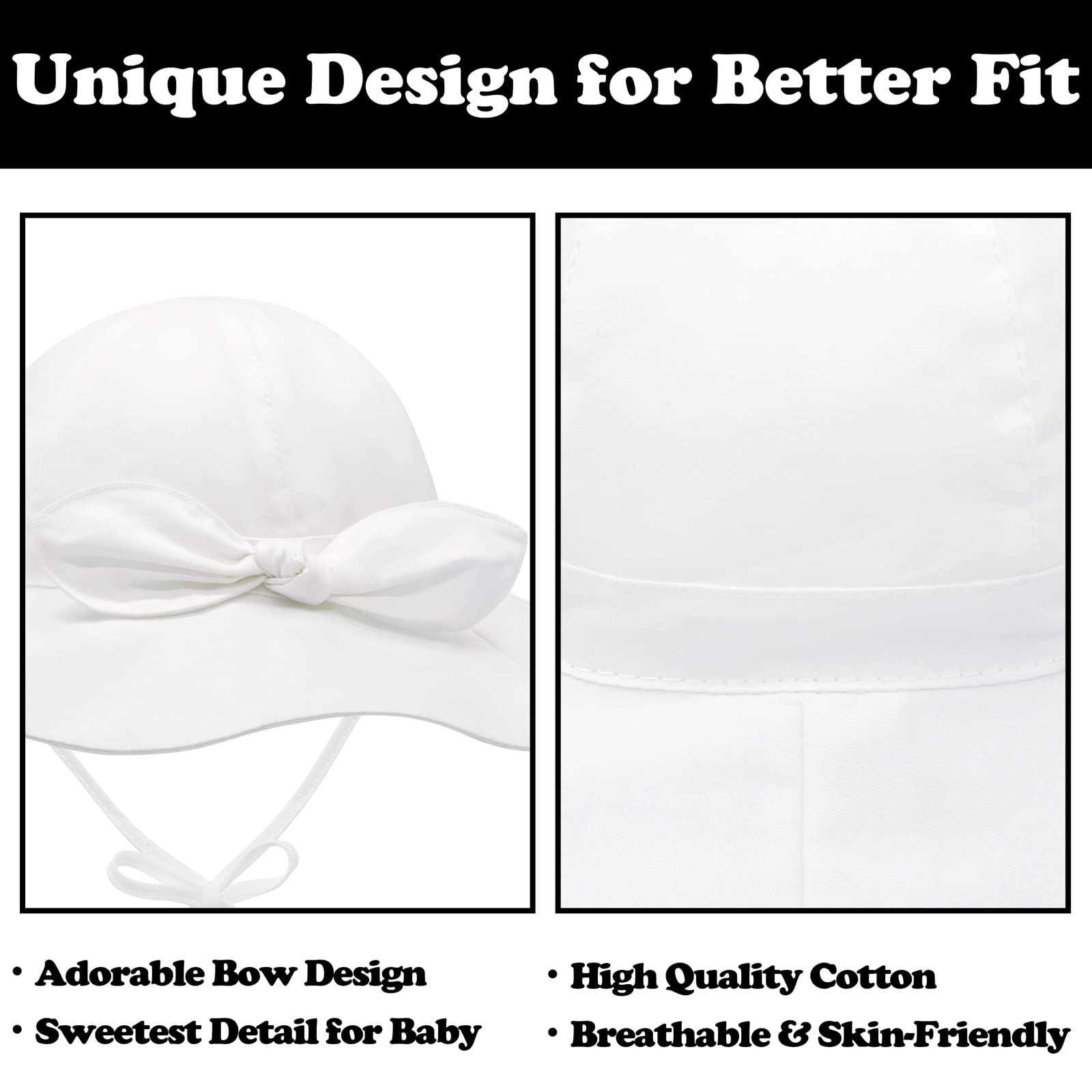 UPF 50+ Baby Sun Hat for Boys & Girls - Wide Brim Cotton Infant Toddler Beach Hat for Sun Protection - Perfect for Outdoor Play, Beach Trips, and Summer Adventures