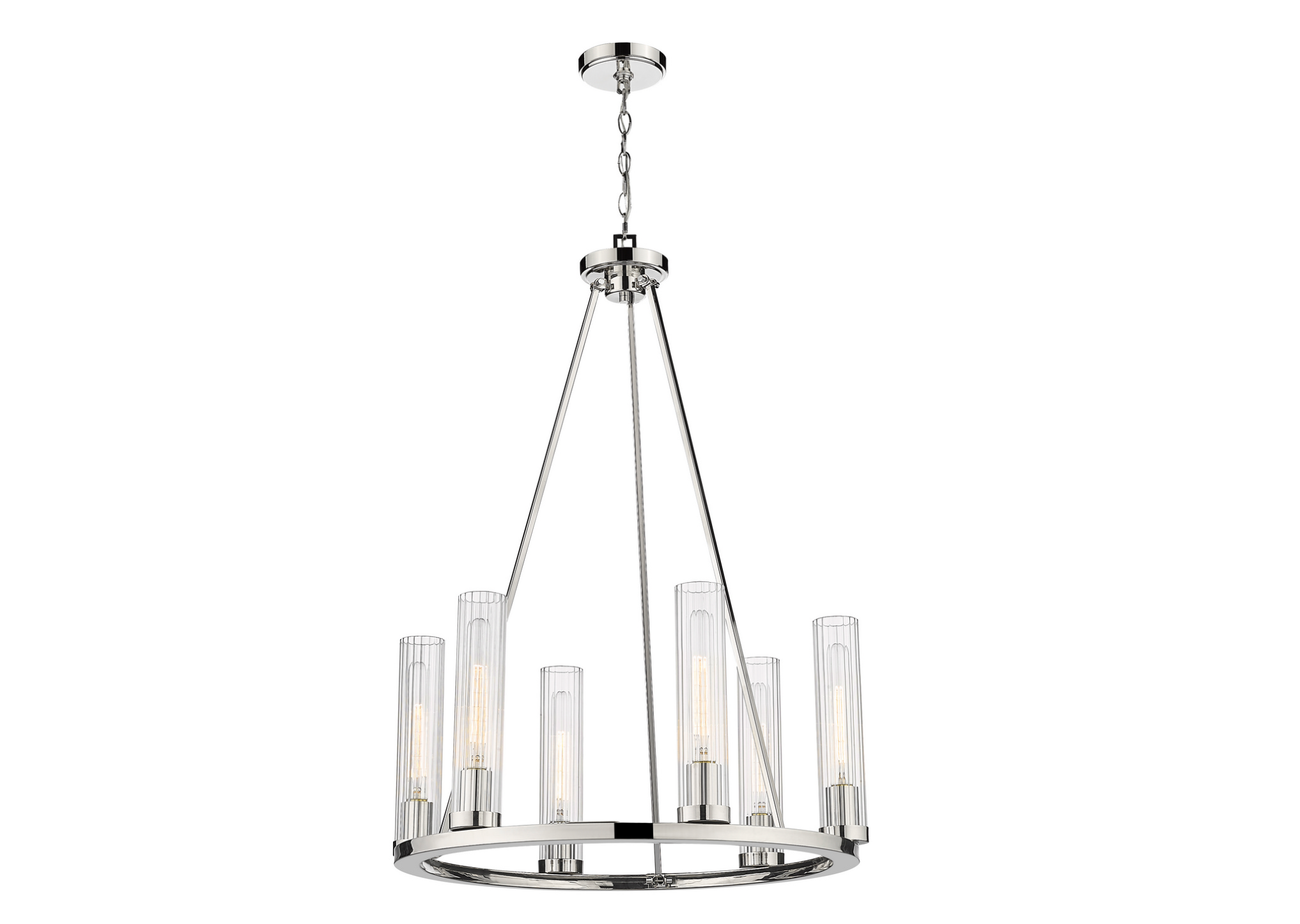 Clark 6-Light Modern Chandelier - Elegant Crystal Ceiling Light Fixture for Dining Room, Living Room & Bedroom - Perfect for Home Decor & Interior Lighting