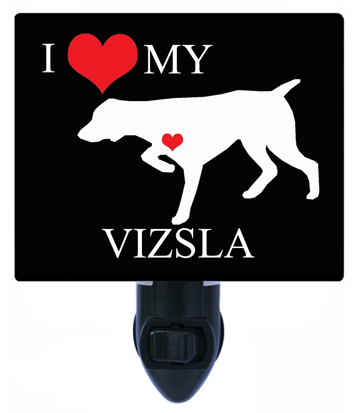 **LED Night Light for Dog Lovers - I Heart My Vizsla Pet Night Light, Perfect for Bedrooms, Nurseries & Hallways**
