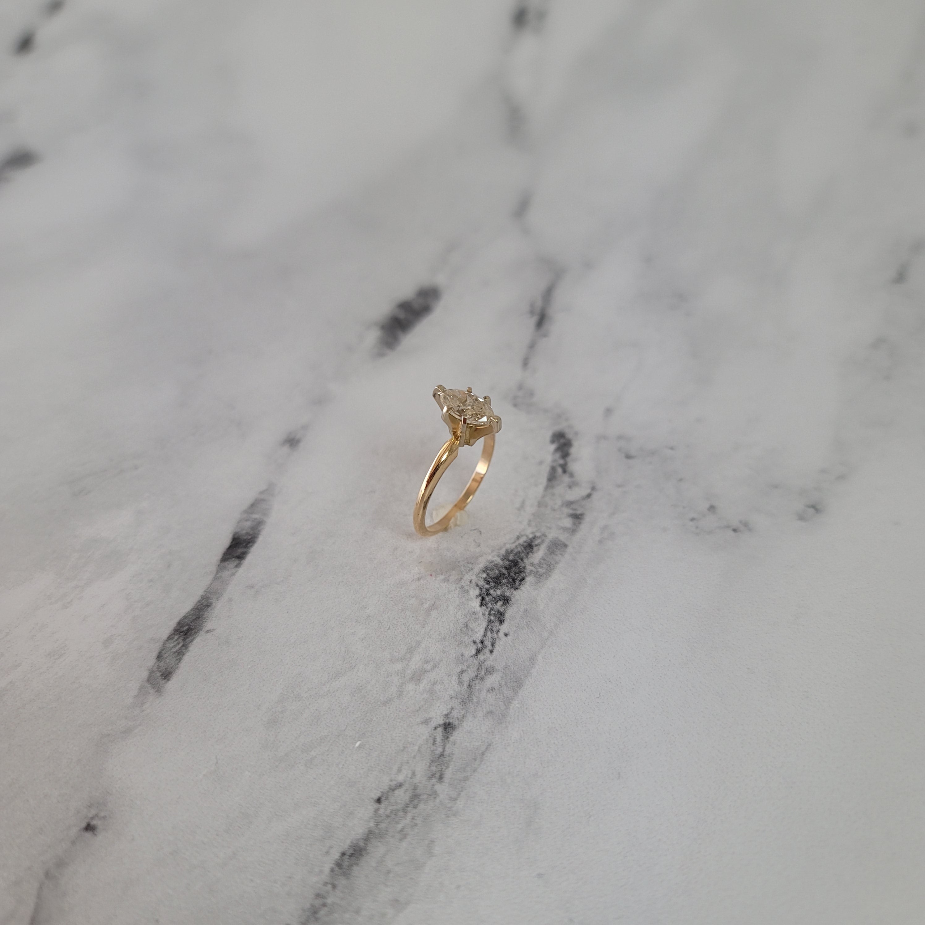 1 Carat Marquise Cut Solitaire Diamond Engagement Ring for Women - Perfect Proposal Gift, Wedding Band, Anniversary Jewelry