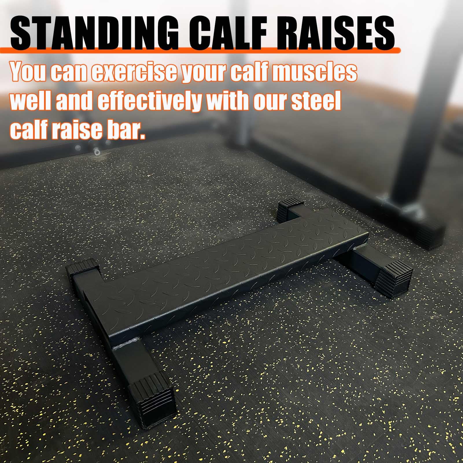 BLUSLM Steel Calf Raise Bar - Adjustable Standing Calf Stretching Machine for Squats, Foot Stretch & Strength Training - Anti-Slip Solid Block for Home Gym & Fitness Studio (Calf Raise BAR 1) - Perfect for Leg Day Workouts & Physical Therapy Recovery