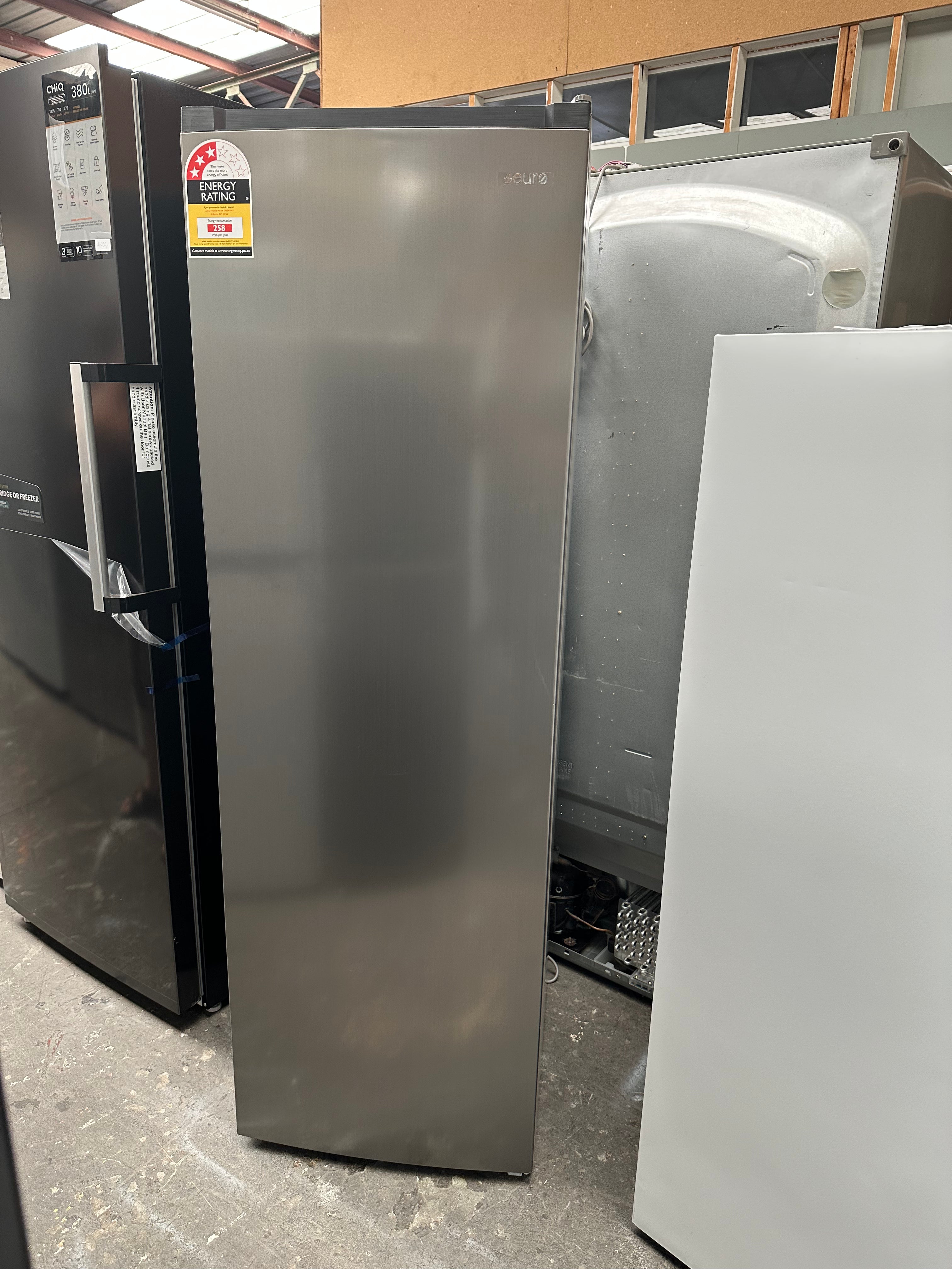 Brand New Euro Appliances Upright Freezer 204L Stainless Steel EF204VFSS - Energy Efficient Home & Commercial Freezer with 3 Year Warranty | Perfect for Kitchen, Restaurant, Grocery Store & Garage Storage
