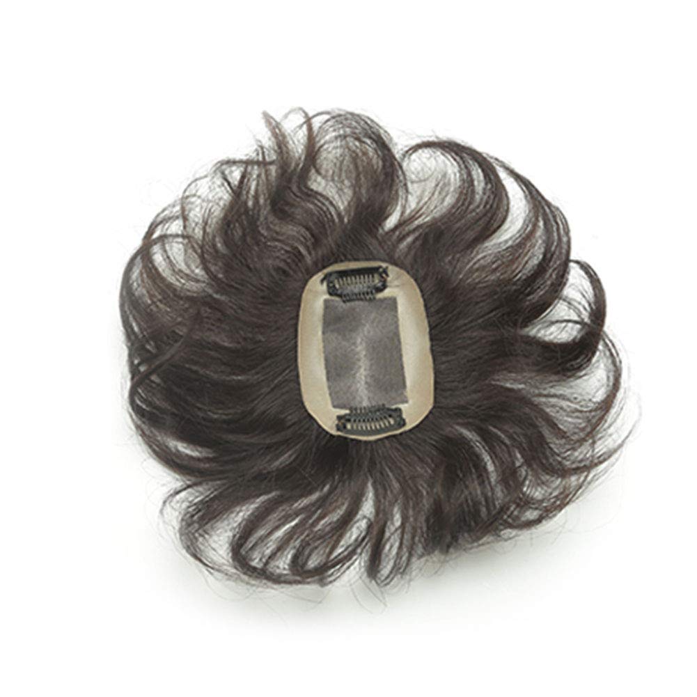 7x10cm Human Hair Topper Closure - All Handtied Mono Base Short Natural Curly Clip-in Hairpiece for Women with Thinning Hair - 10