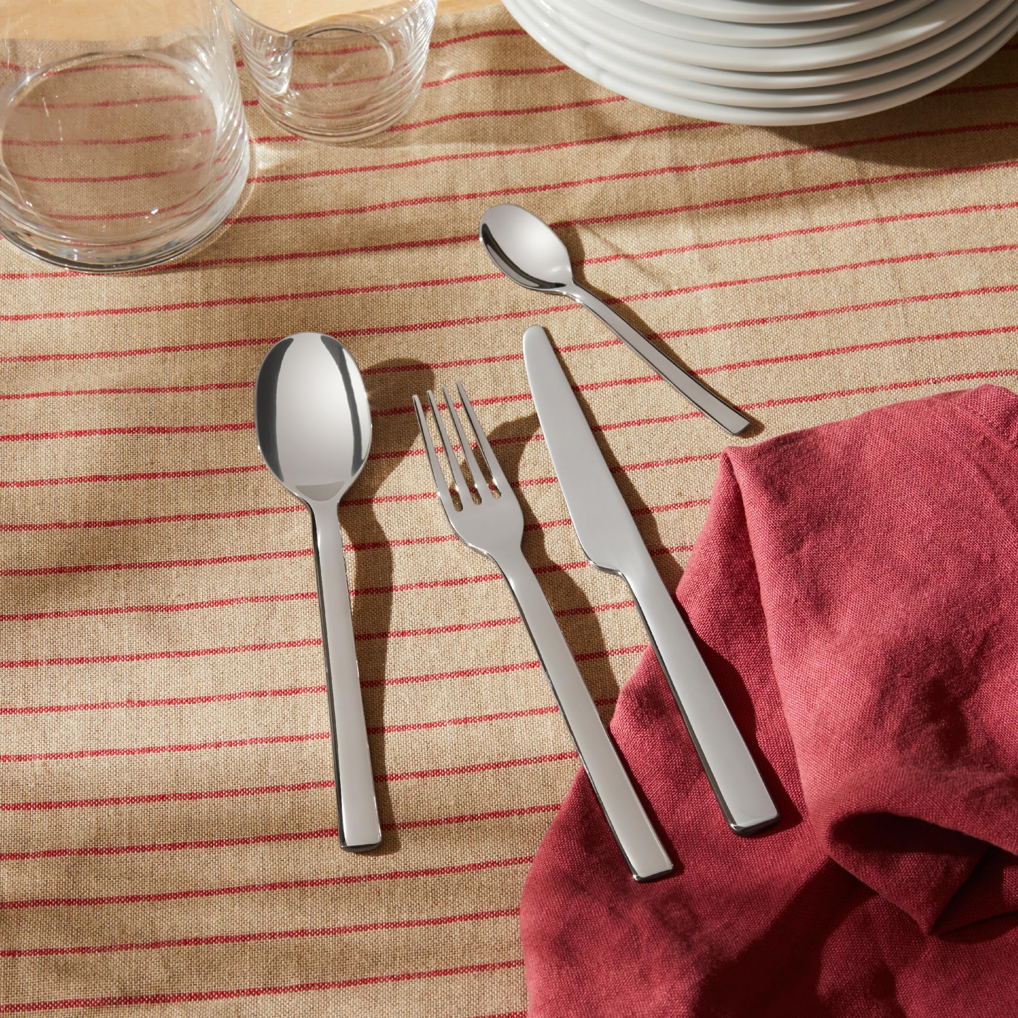 Alessi Ovale 24-Piece Stainless Steel Cutlery Set - Premium Silver Flatware for Fine Dining, Dinner Parties & Elegant Table Settings