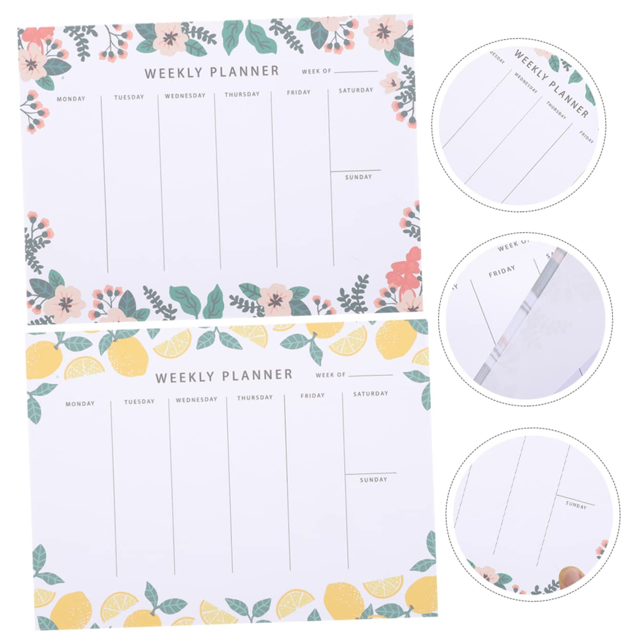 NUOBESTY 8-Pack Floral Weekly Meal Prep Notepad - Grocery Shopping List Planner, Memo Pad for Students & Office Use - Perfect for Kitchen Organization & School Supplies