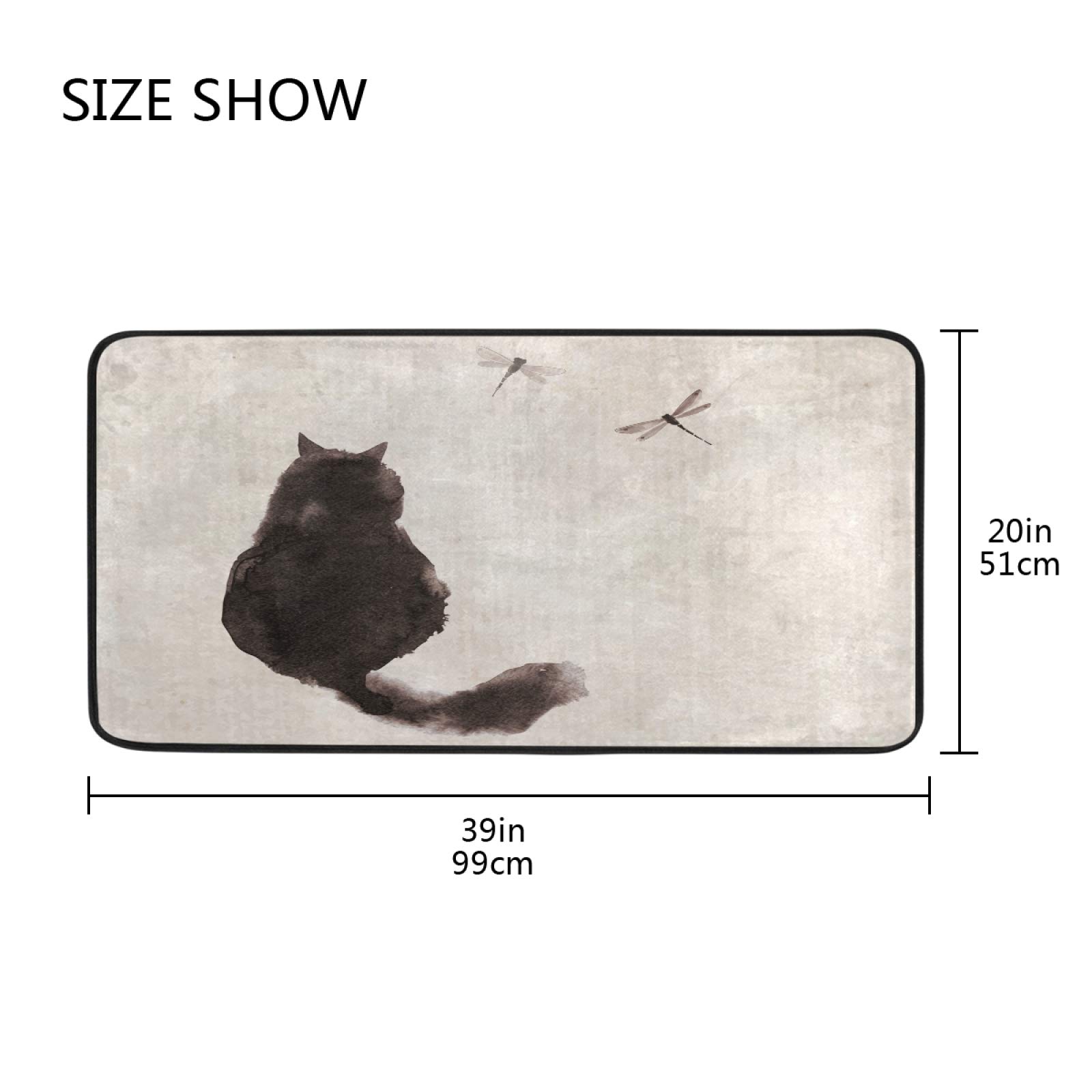 Premium Anti-Fatigue Cat Mat - Non-Slip Washable Kitchen & Bath Rug - 39