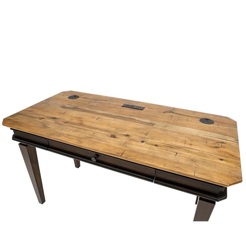 Martin Furniture IMSA384 Executive Writing Desk - Brown Wooden Office Desk for Home & Business Workspace | Perfect for Remote Work, Study & Professional Office Setup