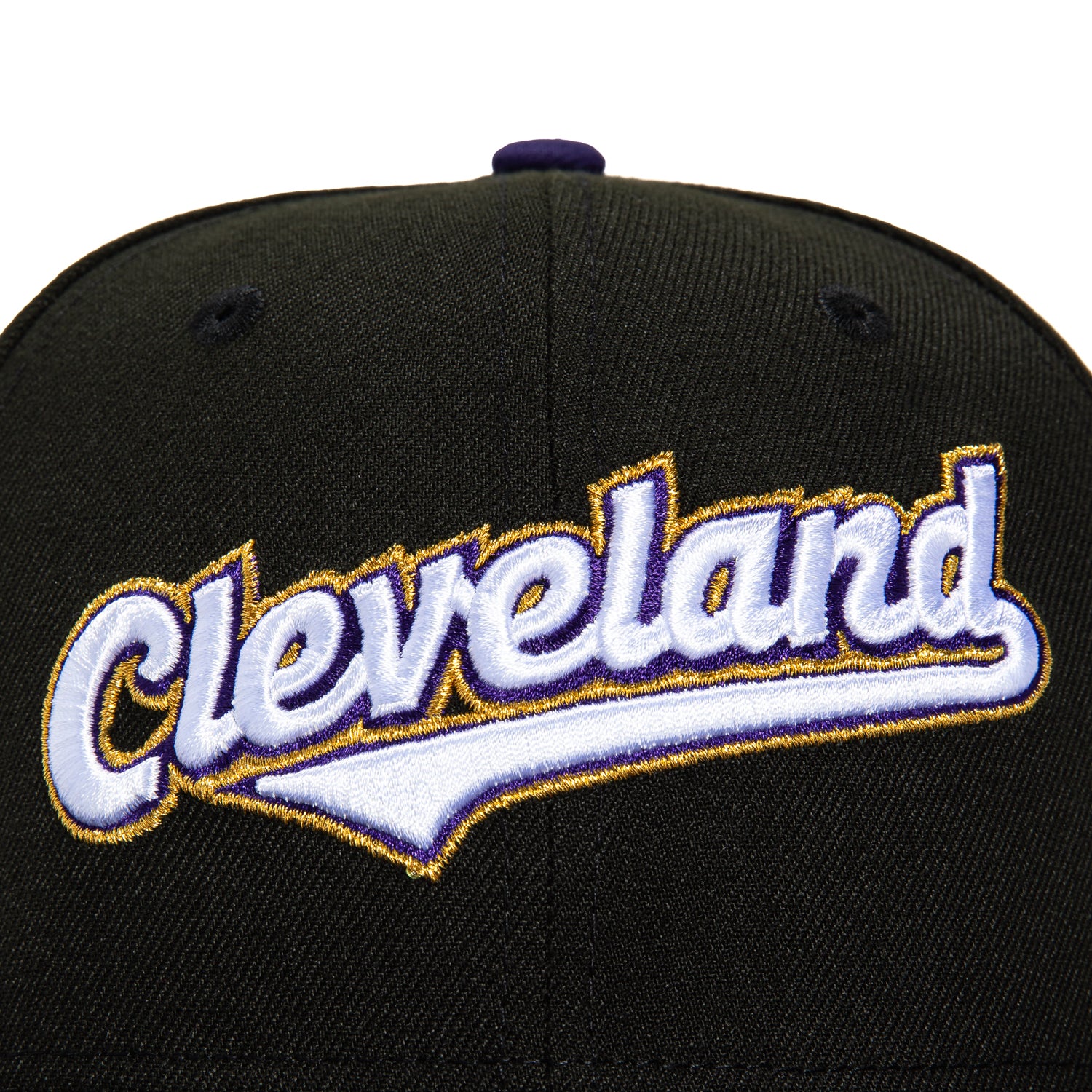 New Era 59Fifty Cleveland Guardians Inaugural Patch Script Hat - Black & Purple Baseball Cap for Men & Women | Game Day, Fan Gear, Streetwear Fashion