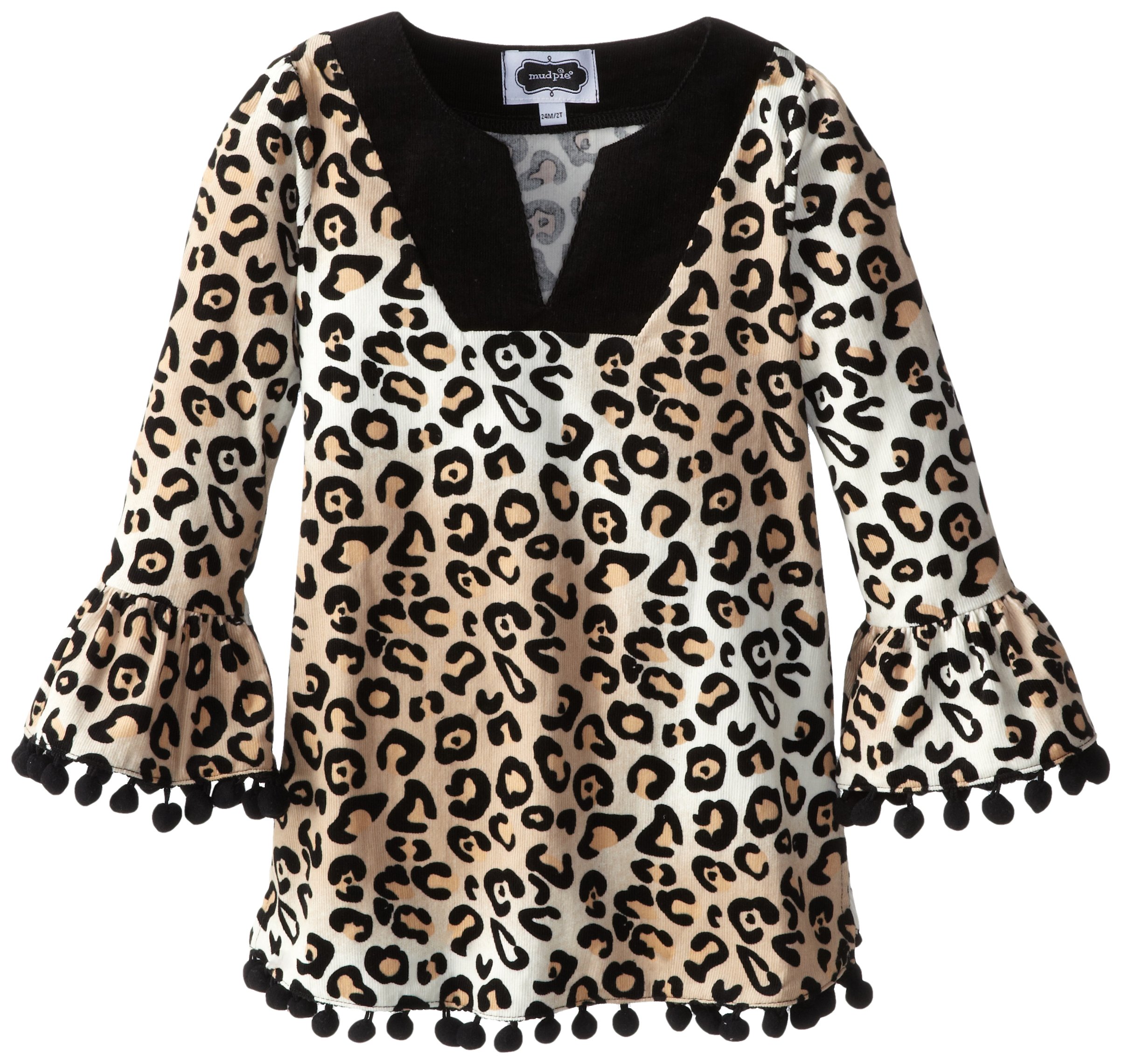 Mud Pie Leopard Print Corduroy Tunic for Little Girls | Cute & Comfortable Top for School, Playdates & Special Occasions