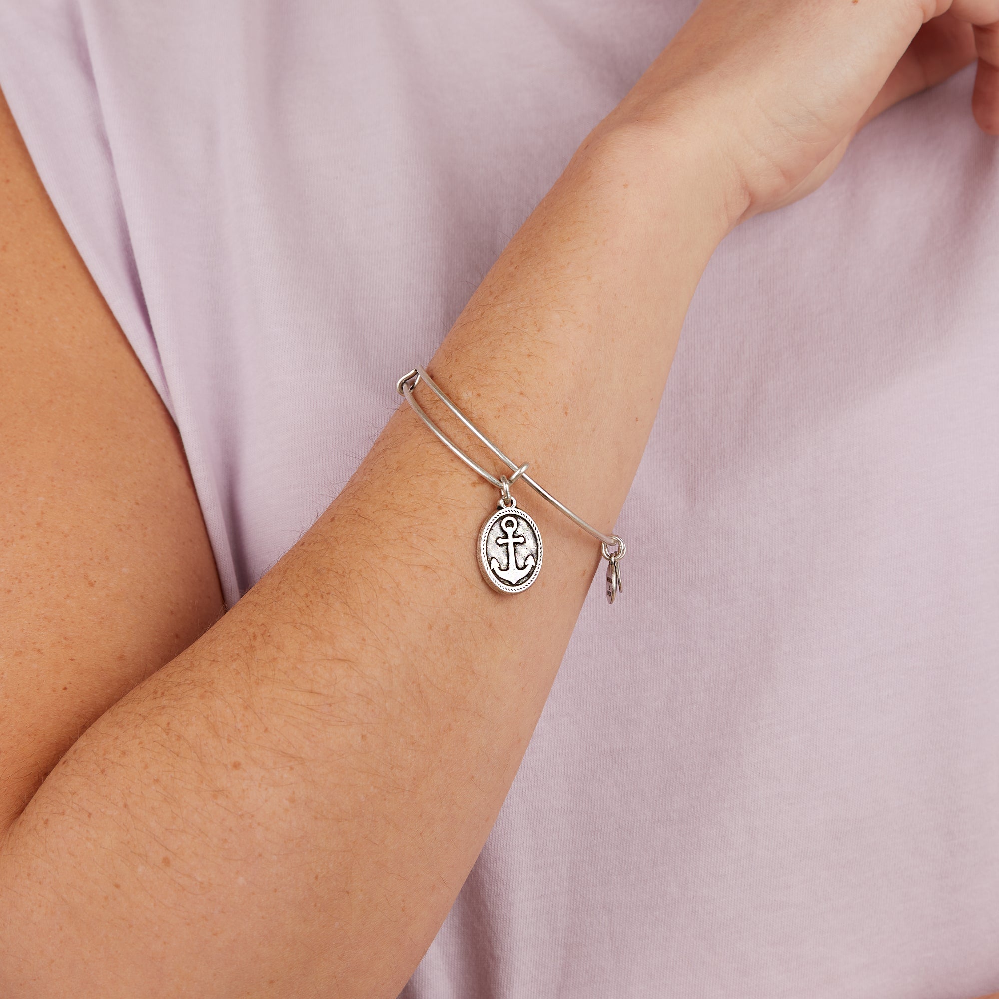 Anchor Charm Bangle Bracelet - Nautical Jewelry for Women - Perfect for Beach, Vacation & Everyday Wear
