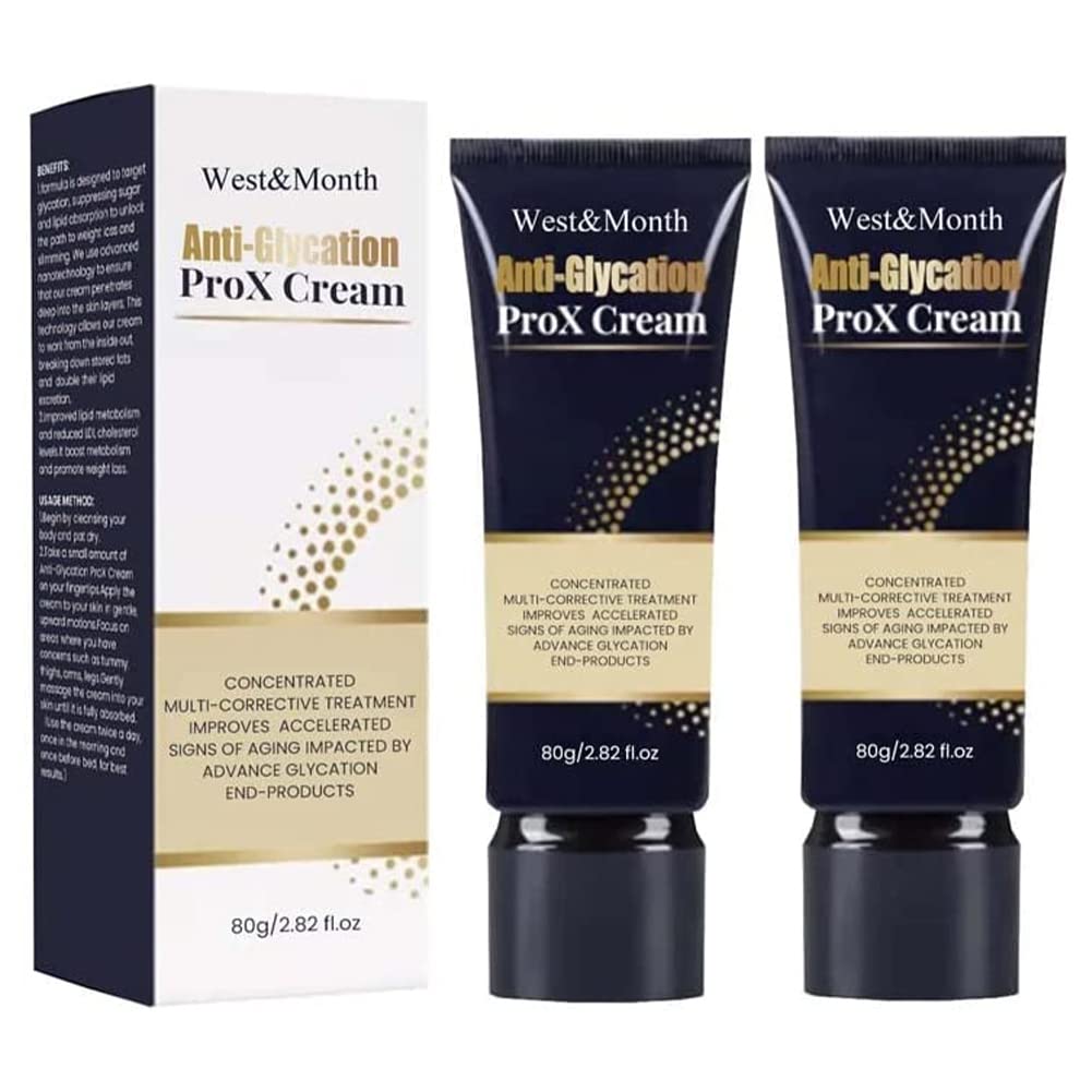 Anti-Glycation ProX Firming Cream - Collagen Boosting & Moisturizing Skin Tightening Cream for Face & Body - Lifts, Firms & Shapes Skin - Perfect for Night Routine & Post-Workout Recovery (2-Pack)