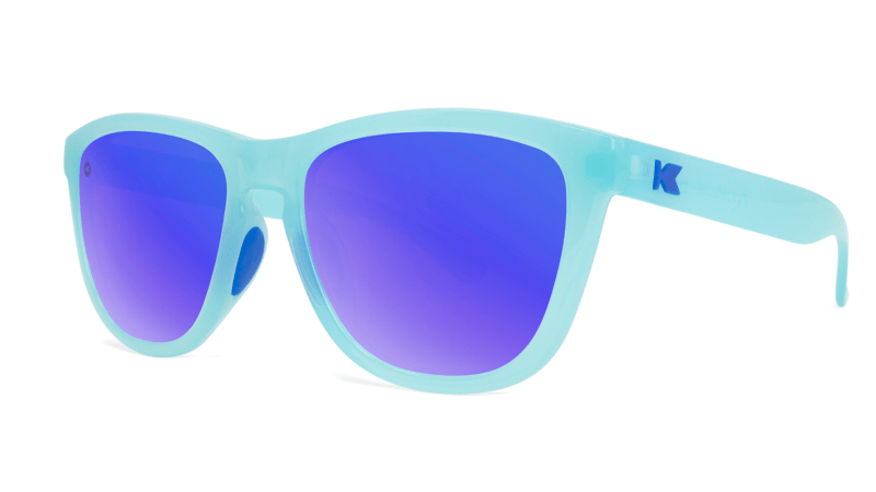 Premium Sports Sunglasses Icy Blue / Moonshine - UV Protection Polarized Lenses for Running, Cycling & Outdoor Activities