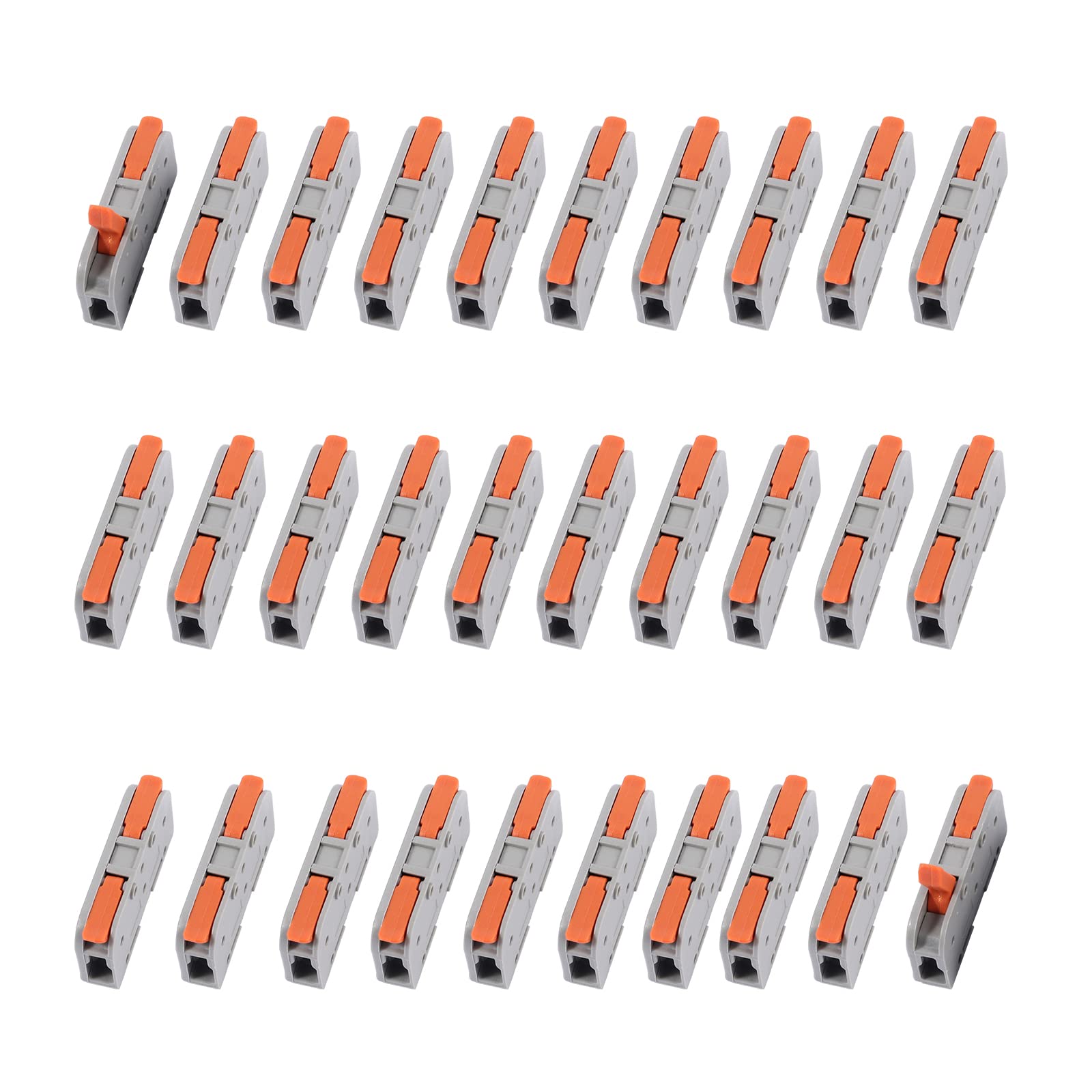 30PCS Lever Wire Connectors - Reusable Electrical Connectors for AWG 24-12, Hand Protecting 1 Conductor Terminals for Automotive Lighting Wiring - Perfect for DIY Car Repairs, Home Electrical Projects & RV Wiring