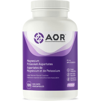 Aor Magnesium Potassium Aspartates 120 VCaps - Supports Muscle Recovery & Heart Health - Ideal for Athletes & Active Lifestyles