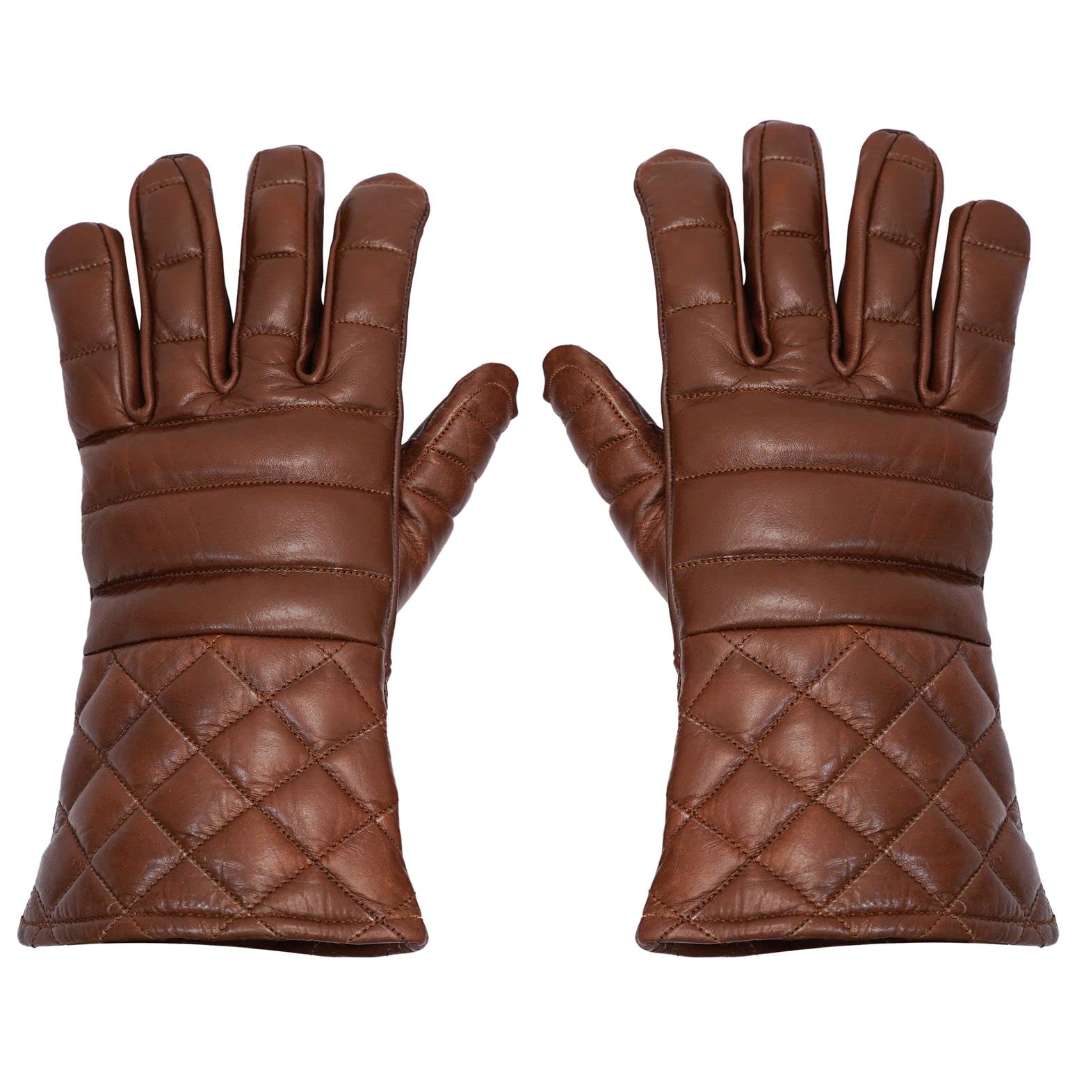 Mythrojan Swordsman Fencing Gloves - Lightly Padded Leather HEMA Gloves for Medieval & Renaissance Combat | Perfect for Historical Reenactment, LARP & Sword Fighting Practice