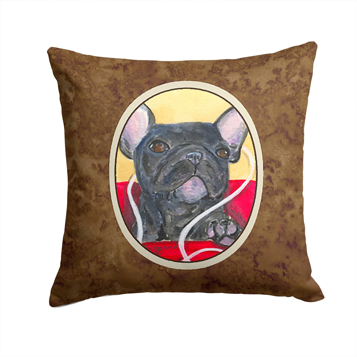 French Bulldog Decorative Pillow - Machine Washable Indoor Outdoor Throw Pillow for Couch, Bed, Patio - 14x14 Inches - Perfect for Living Room, Bedroom & Outdoor Furniture Decor