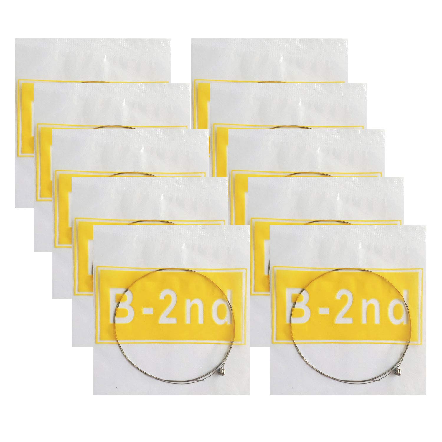 Premium Acoustic Guitar B Strings - Light Tension Brass with Corrosion Resistance for Bright, Balanced Tone (10-Pack) | Perfect for Studio Recording & Live Performances