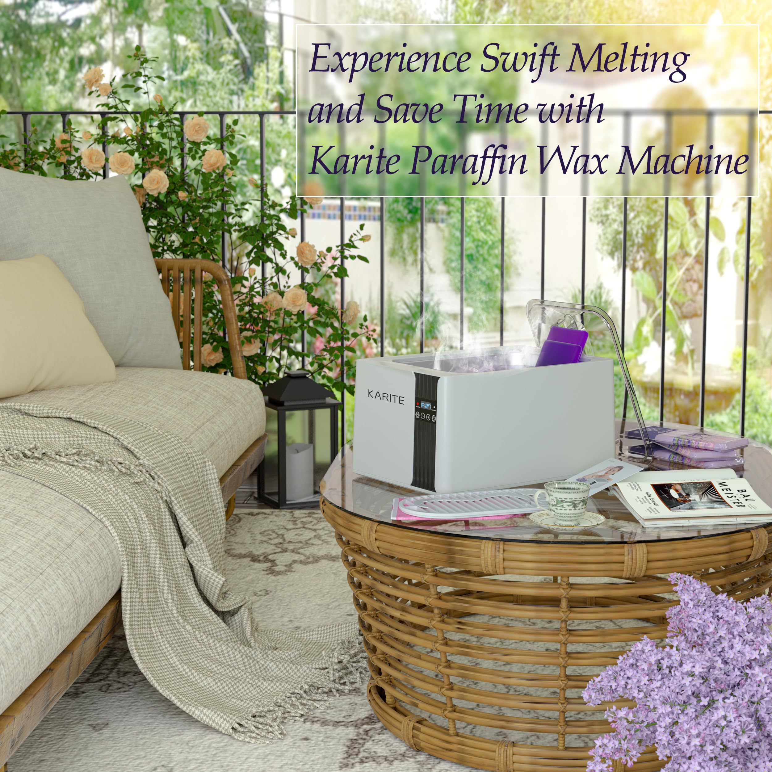 KARITE 9000ml Paraffin Wax Machine for Hands and Feet - Auto-Timer, Smart Mode & Precision Temperature Control Wax Warmer Kit with 16PCs Refills - Perfect for Spa, Nail Salon & Home Relaxation Therapy