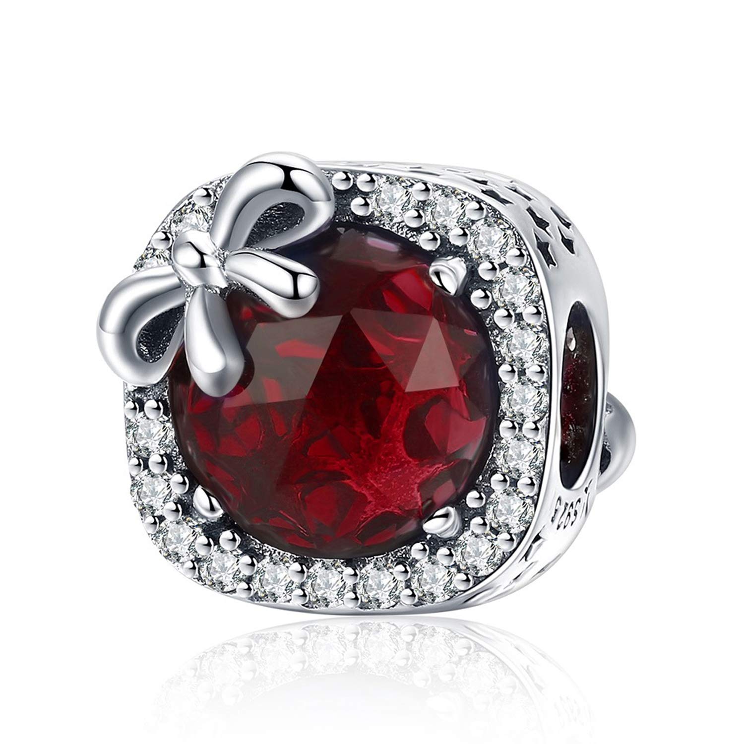 MUERDOU Birthstone Charm - Elegant Bowknot Crystal Pendant for Bracelets & Necklaces | Perfect Birthday Gift, Anniversary Present & Jewelry Making | Ideal for Women's Fashion Accessories & Personalized Gifts