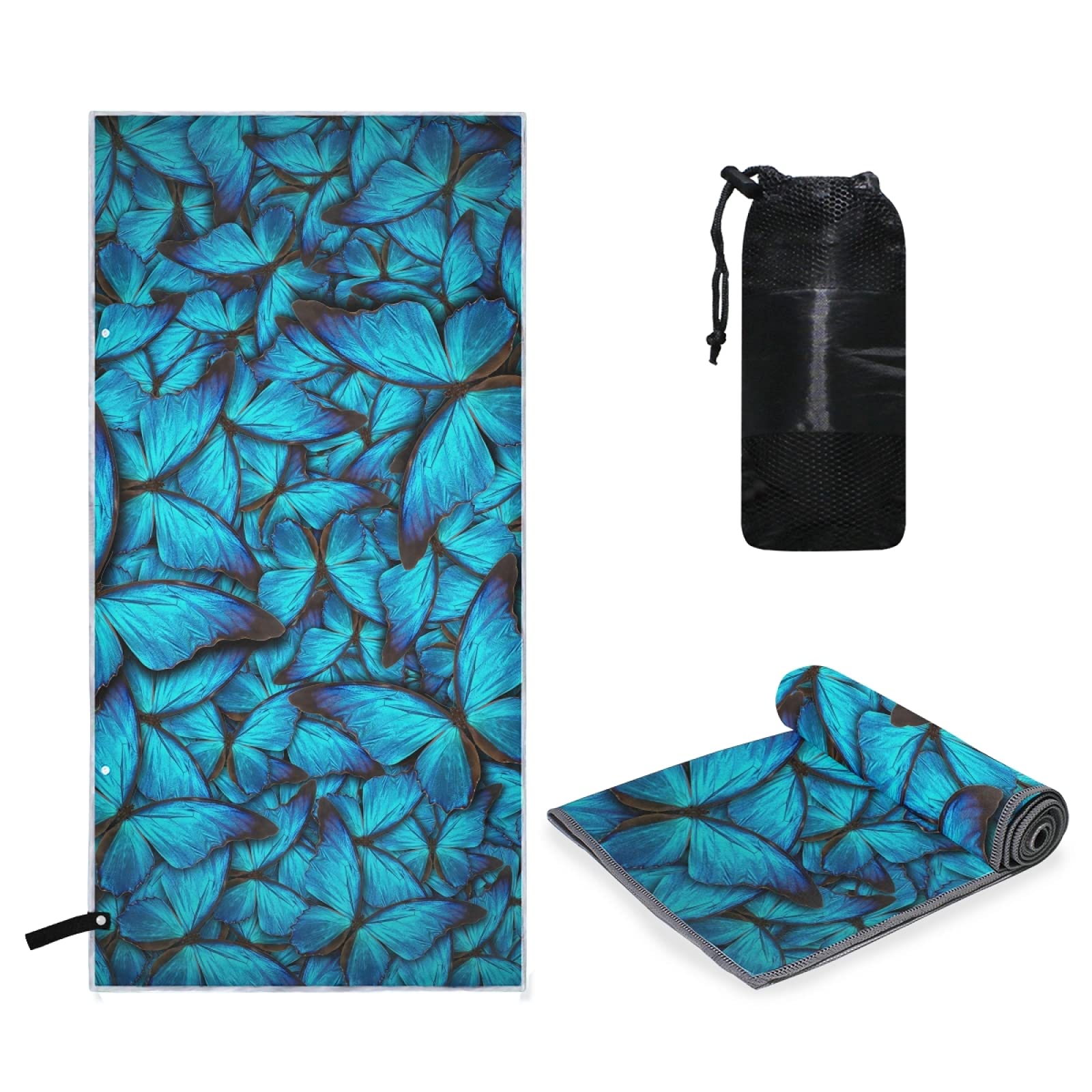 **Tarity Blue Butterflies Beach Towel - Large 63