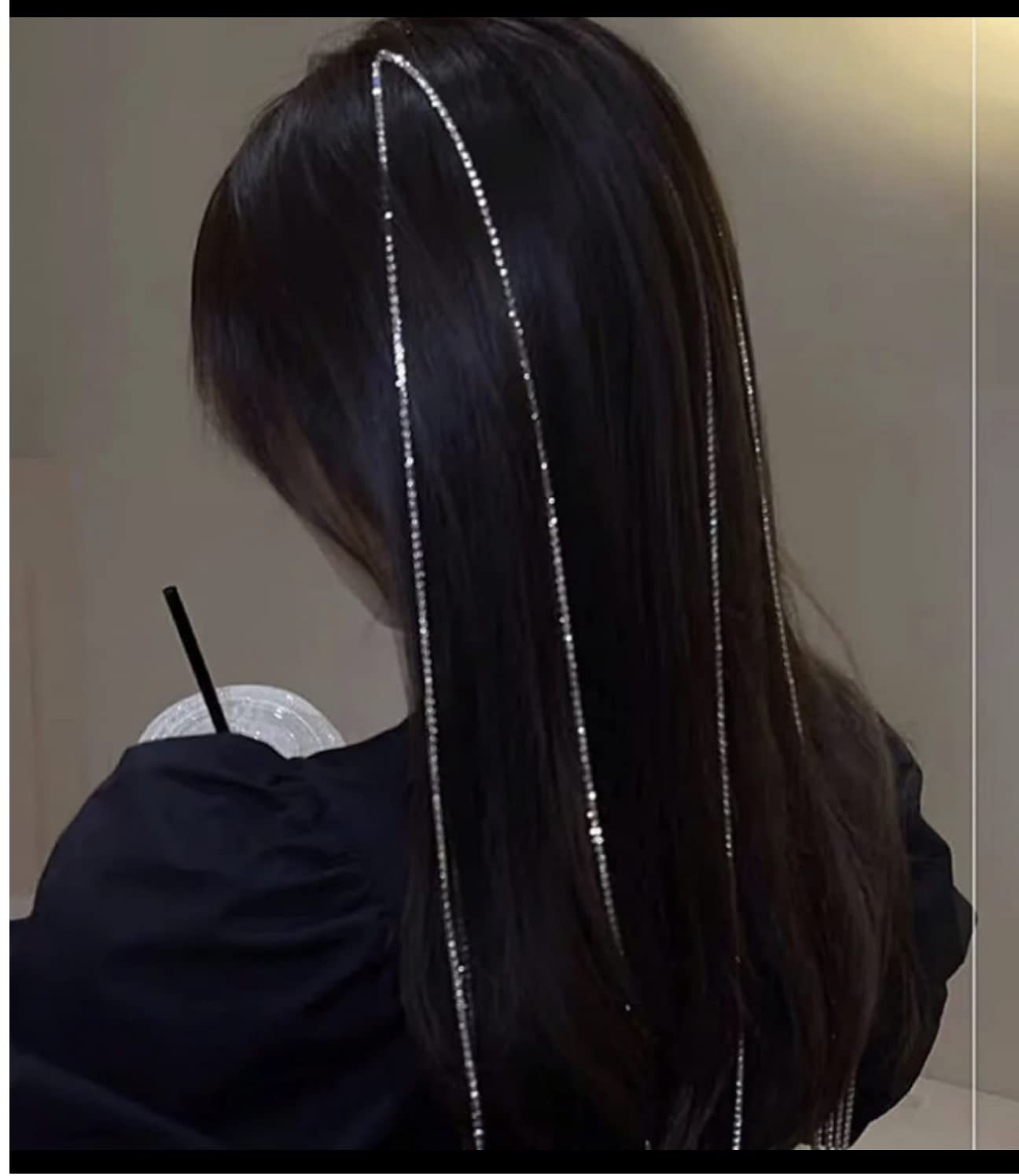 VIKSON INTERNATIONAL Silver Rhinestone Crystal Hair Clip - Elegant Long Hair Accessory for Women & Girls (1PC) - Perfect for Weddings, Parties & Daily Styling