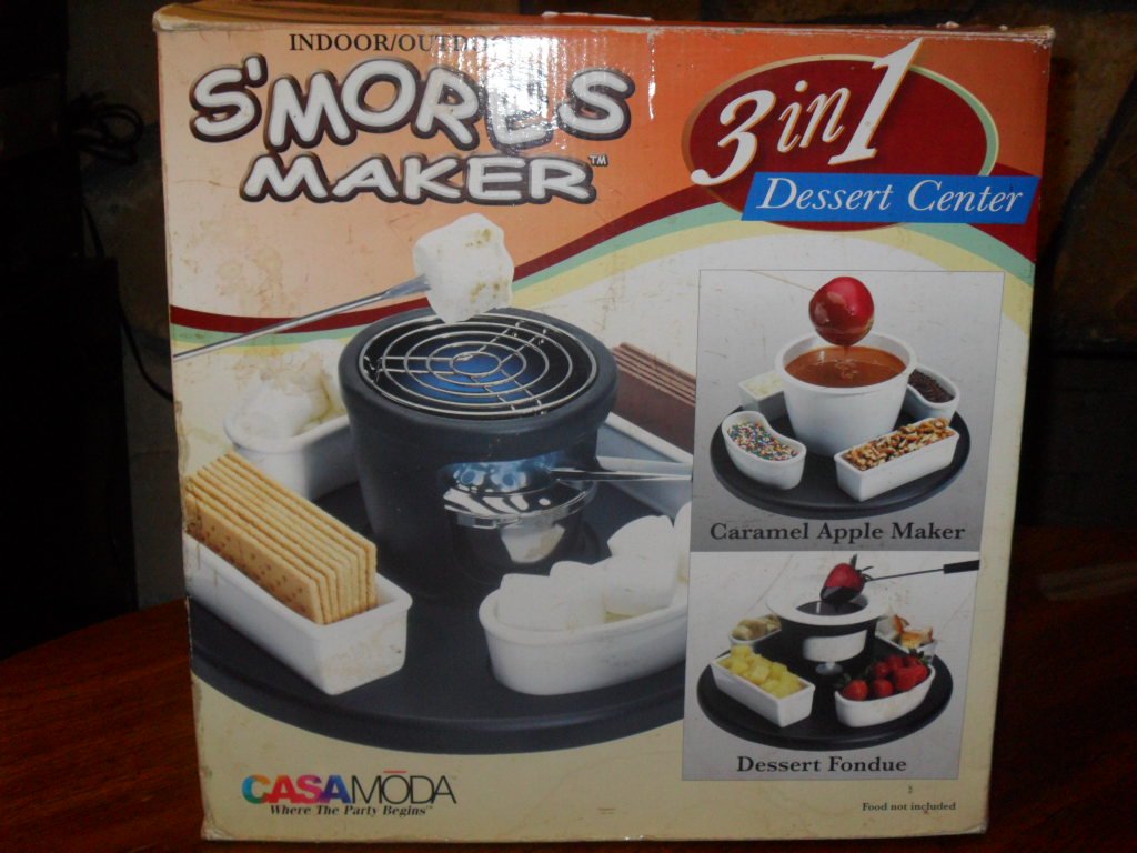3-in-1 S'mores Maker & Dessert Center - Portable Campfire Treats Kit for Indoor/Outdoor Parties, BBQs & Family Gatherings