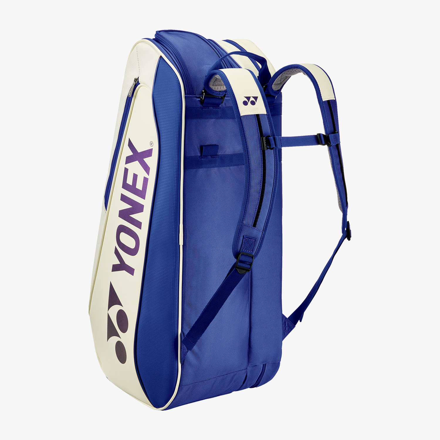 Yonex BAG02526WDB Expert Badminton Tennis Racket Bag 6-Pack (White/Deep Blue) - Perfect for Sports Training, Gym & Travel Accessories Storage