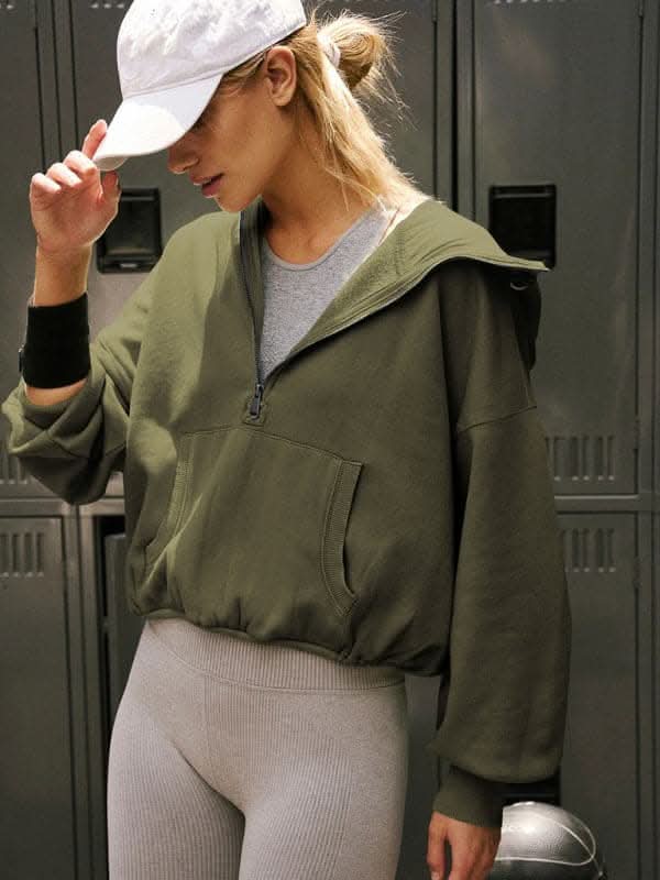 Men's Athletic Half Zip Hoodie - Long Sleeve Pullover for Running, Gym & Outdoor Activities