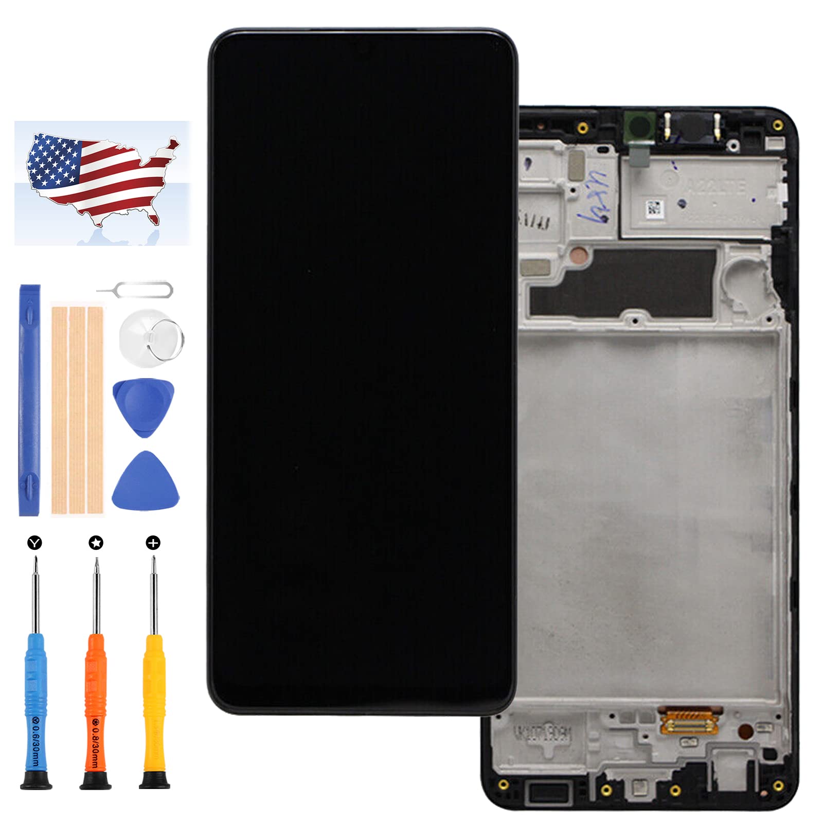 Original Title: AMOLED for Samsung Galaxy A22 4G LCD Display Touch Screen Digitizer Assembly Replacement Kit for Samsung A225 A225F SM-A225F SM-A225F/DS SM-A225M SM-A225M/DS LCD Glass Panel with Frame   Optimized Title: **Samsung Galaxy A22 4G AMOLED LCD Display Touch Screen Digitizer Assembly Replacement Kit – Compatible with A225, A225F, SM-A225F, SM-A225F/DS, SM-A225M, SM-A225M/DS – Includes Glass Panel & Frame – Perfect for DIY Phone Repairs & Screen Replacements**