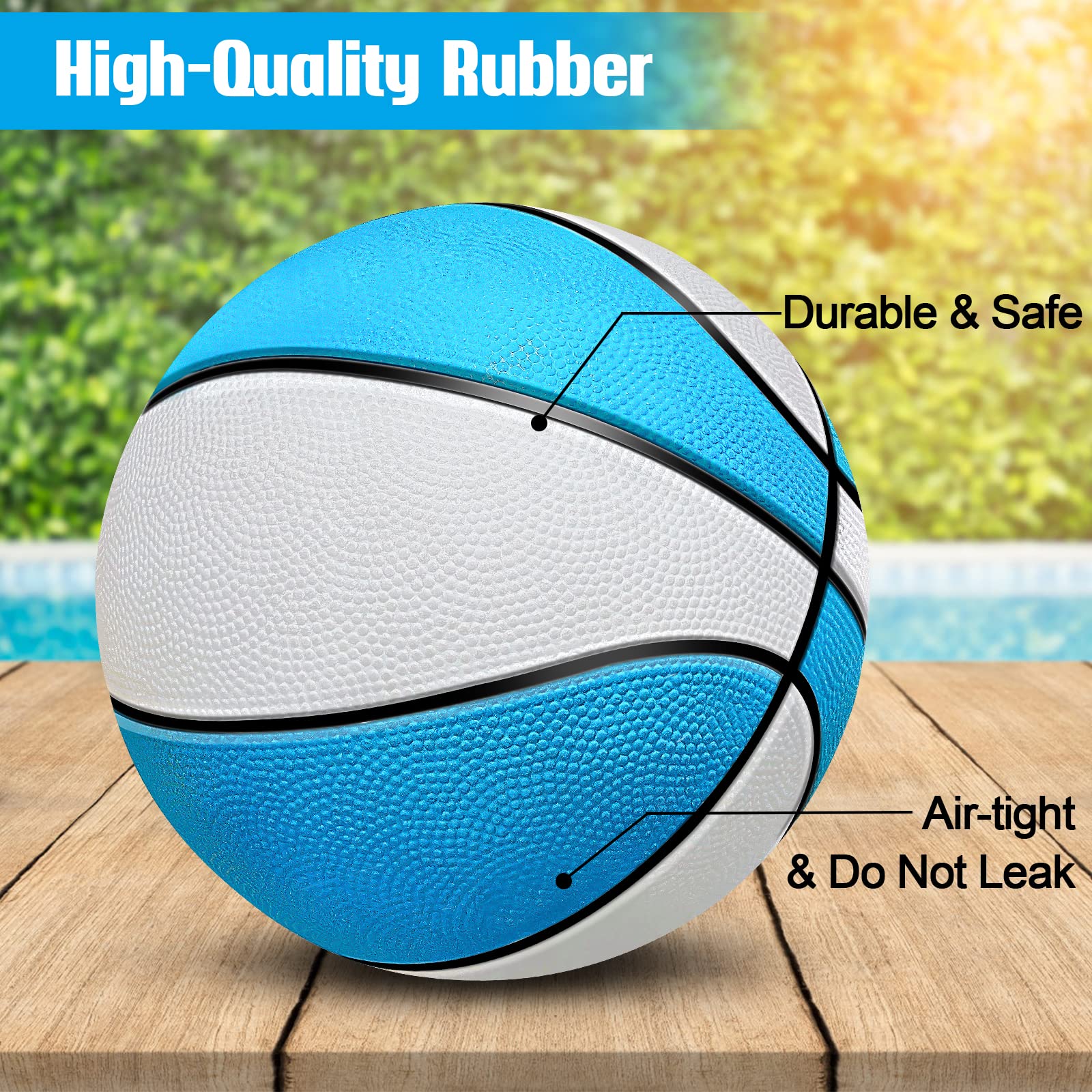 TNELTUEB 8.5 Inch Mini Basketball Replacement - Standard Size for Pool Hoops - Durable Indoor/Outdoor Water Toy for Kids & Adults - Perfect for Swimming Pool Games, Backyard Fun, and Beach Activities