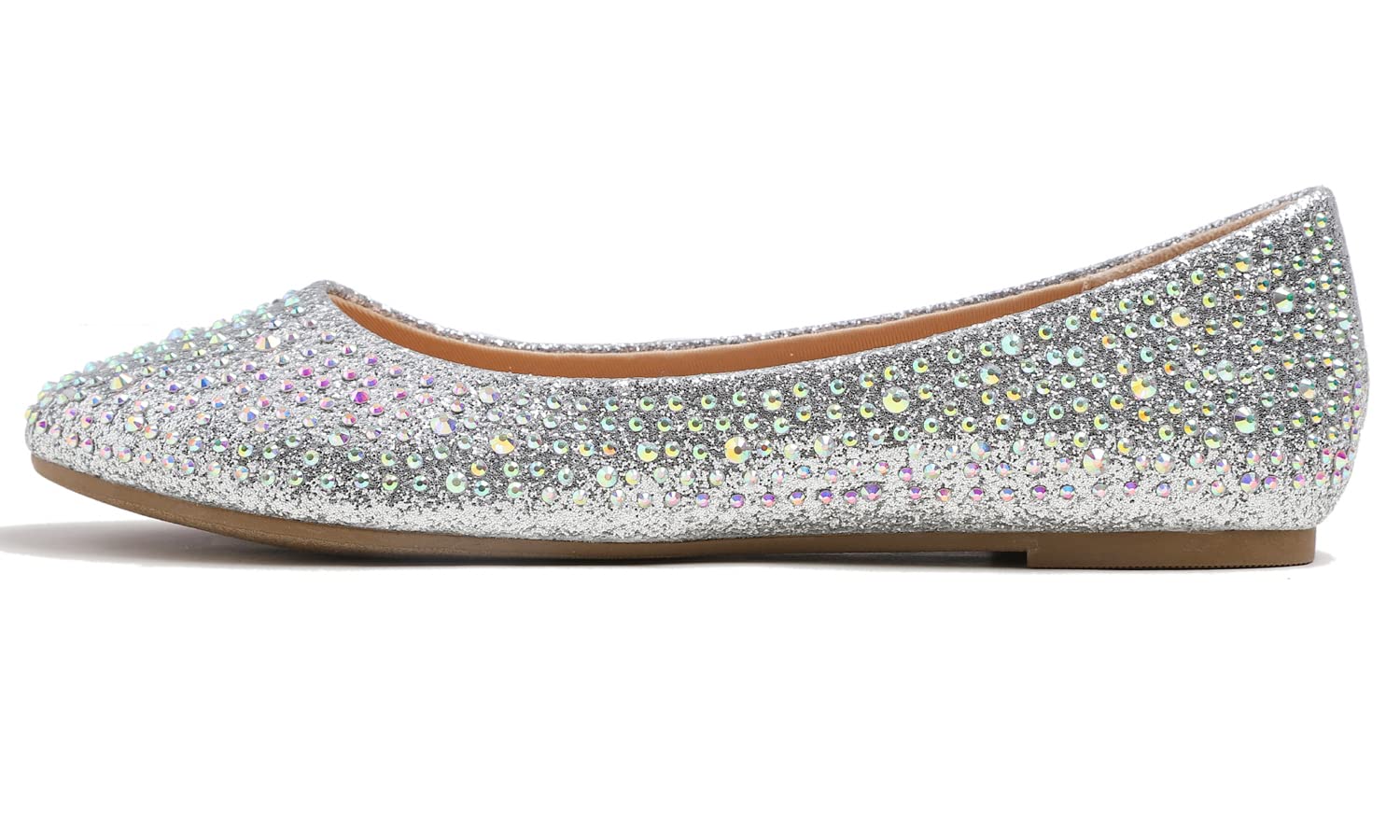Sparkly Rhinestone Ballet Flats for Women - Elegant Wedding Bridal Party Shoes with Bling for Dances, Prom & Special Occasions