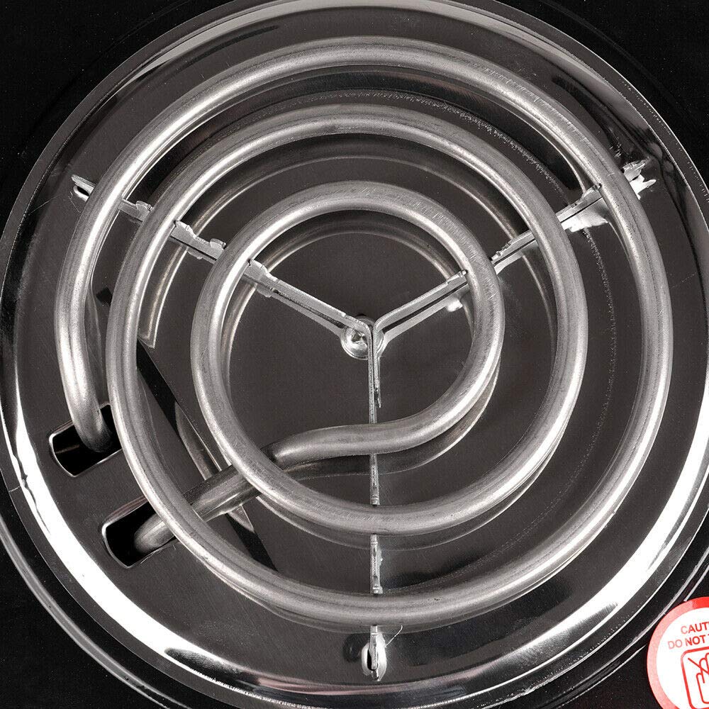 1000W Portable Electric Single Coil Burner - Stainless Steel Hot Plate with 5-Level Temperature Control for Home, Dorm, Office & Camping | Perfect for Boiling, Frying, Cooking & Outdoor Adventures