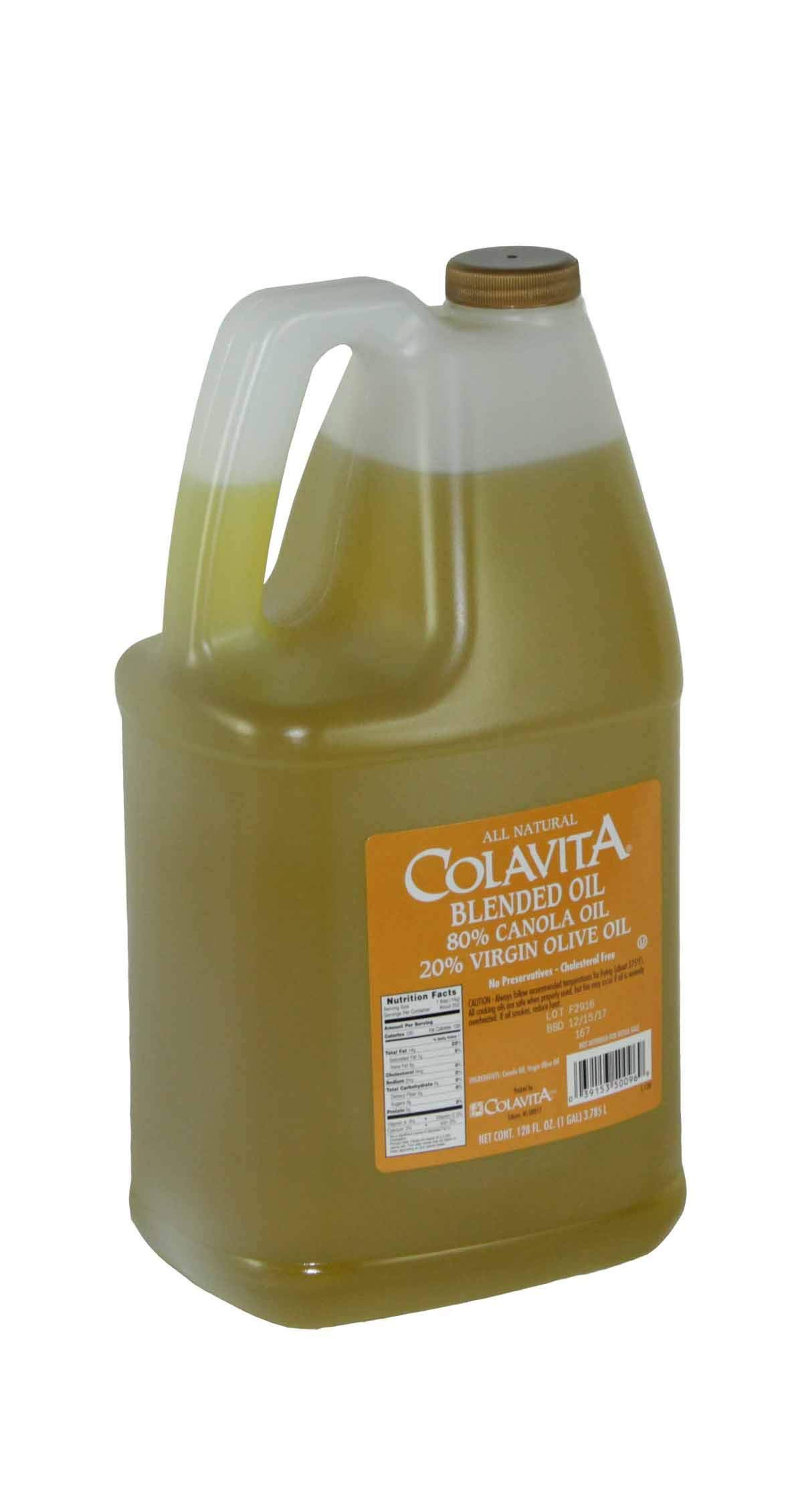 Premium 80/20 Canola & Virgin Olive Oil Blend - 1 Gallon (6 Cans) - Ideal for Cooking, Frying & Salad Dressings