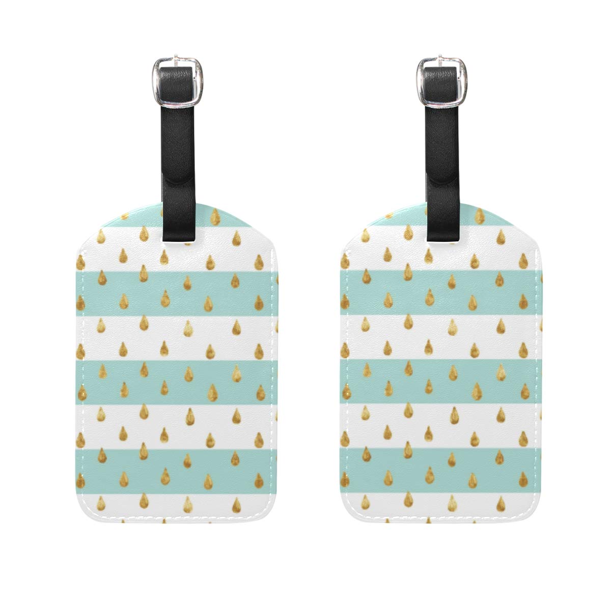 Gold Glitter Luggage Tags - 2 Pack Durable Suitcase ID Tags for Travel Bags, Perfect for Airports, Cruises & Business Trips