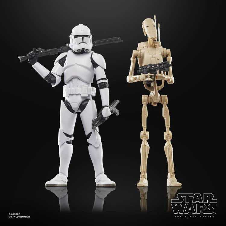 Star Wars The Black Series Phase II Clone Trooper & Battle Droid 2-Pack Action Figures - Perfect for Collectors & The Clone Wars Display Scenes