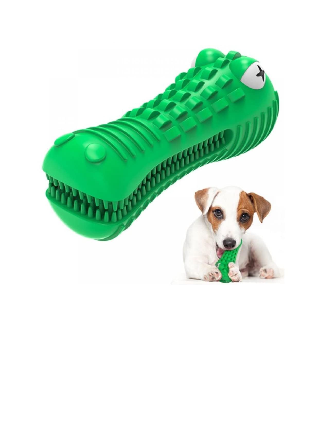 Durable Natural Rubber Dog Chew Toy for Aggressive Chewers - Squeaky Toothbrush Toy for Medium & Large Dogs | Fun Chewing & Chasing Play for Indoor & Outdoor Use