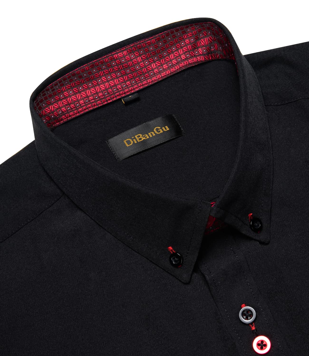 Premium Men's Dress Shirts - Long Sleeve Formal Business Shirt with Contrast Inner & Pocket | 100% Cotton Button Down Shirt for Office, Interviews & Special Occasions