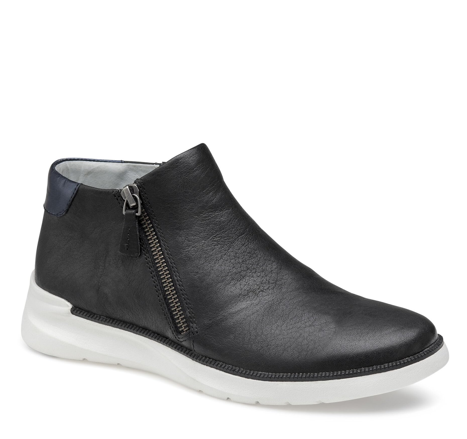 Johnston & Murphy Emery Zip Bootie for Women - Stylish Leather Ankle Boots with Double Zipper | Perfect for Office, Casual Outfits & Fall/Winter Fashion