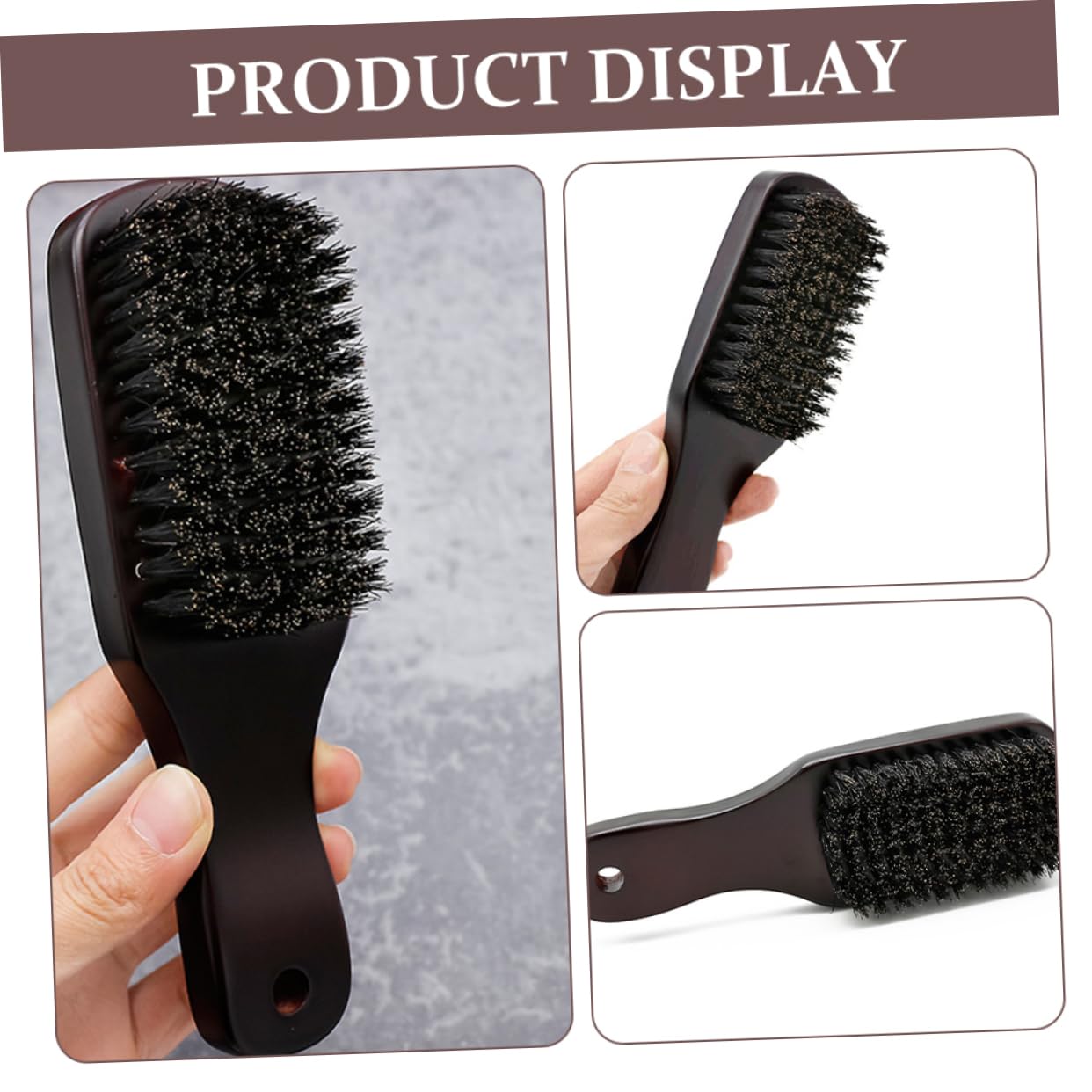 Lurrose Men's Beard Brush - Natural Bristle & Beech Wood Beard Grooming Brush for Styling Mustache & Facial Hair - Perfect for Daily Grooming, Travel & Salon Use