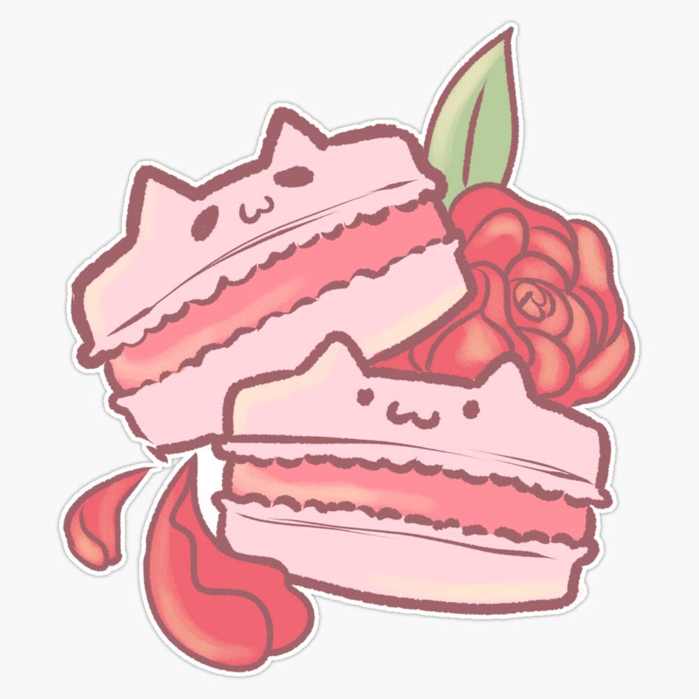 Leyland Designs Kitty Rose Macaron Vinyl Sticker - 5