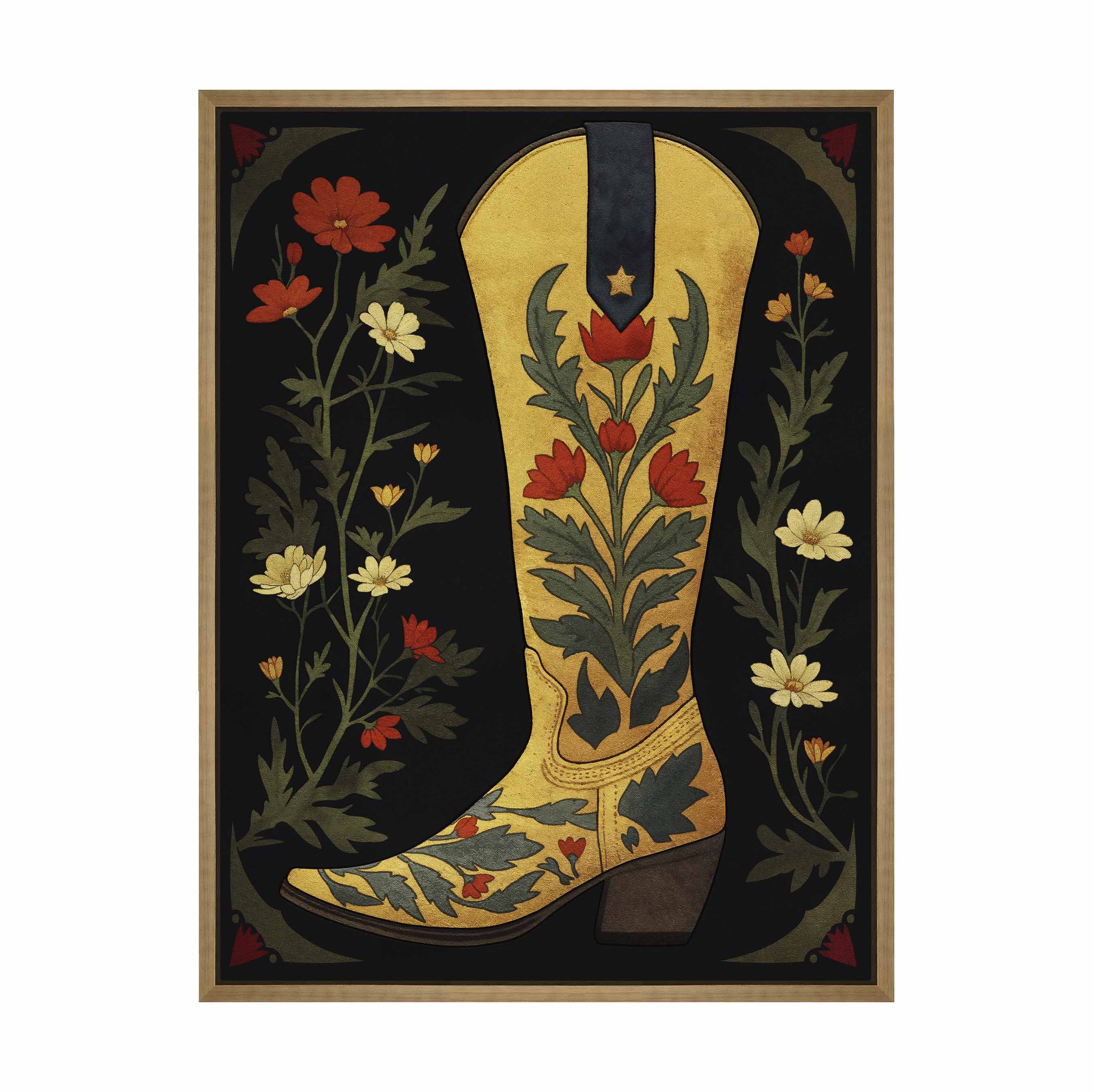 Frontier Floral Gallery Wrapped Canvas Wall Art - Handmade Modern Home Decor for Living Room, Bedroom & Office | Ready to Hang