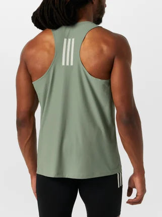 Men's Own The Run Base Tank - Lightweight Performance Workout Shirt for Running & Gym (Silver Green) - Ideal for Jogging, Training & Active Lifestyle
