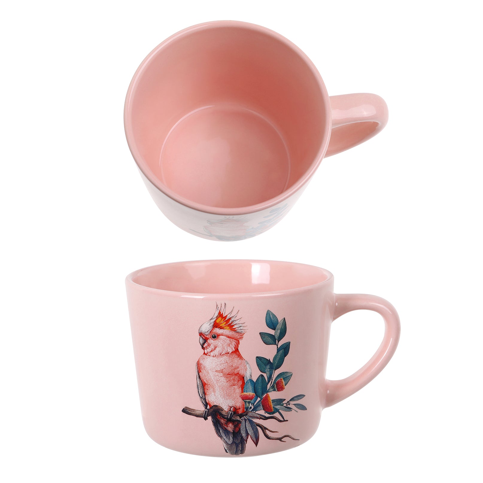 Pink Cockatoo Printed Ceramic Coffee Mug 400ml - Perfect for Home, Office & Gifts | Cute Bird Design