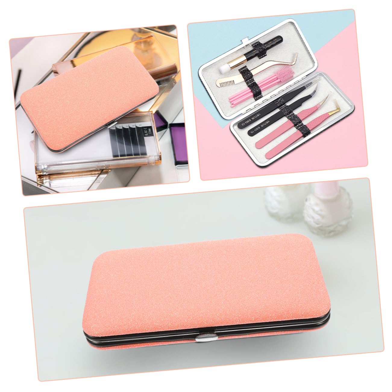 2pcs Travel Eyelash Extension Tweezer Holder Bag - Portable & Sturdy Lash Tweezer Storage Case for Professionals - Perfect for Salon, Home Use & On-the-Go Lash Artists