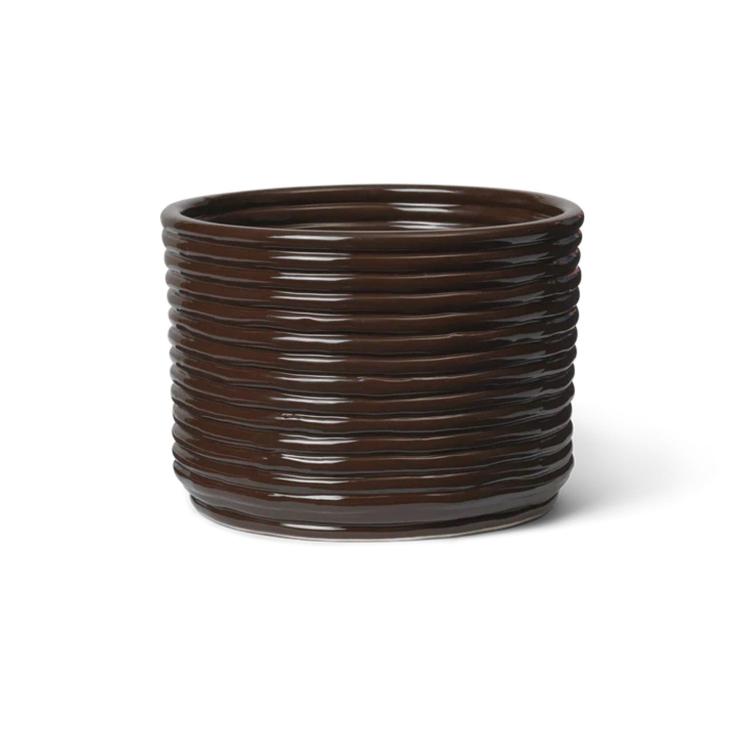 FERM LIVING Corduroy Pot in Carob Brown - Stylish Plant Pot for Indoor Plants, Succulents, and Home Decor | Perfect for Living Room, Bedroom, and Office Decor