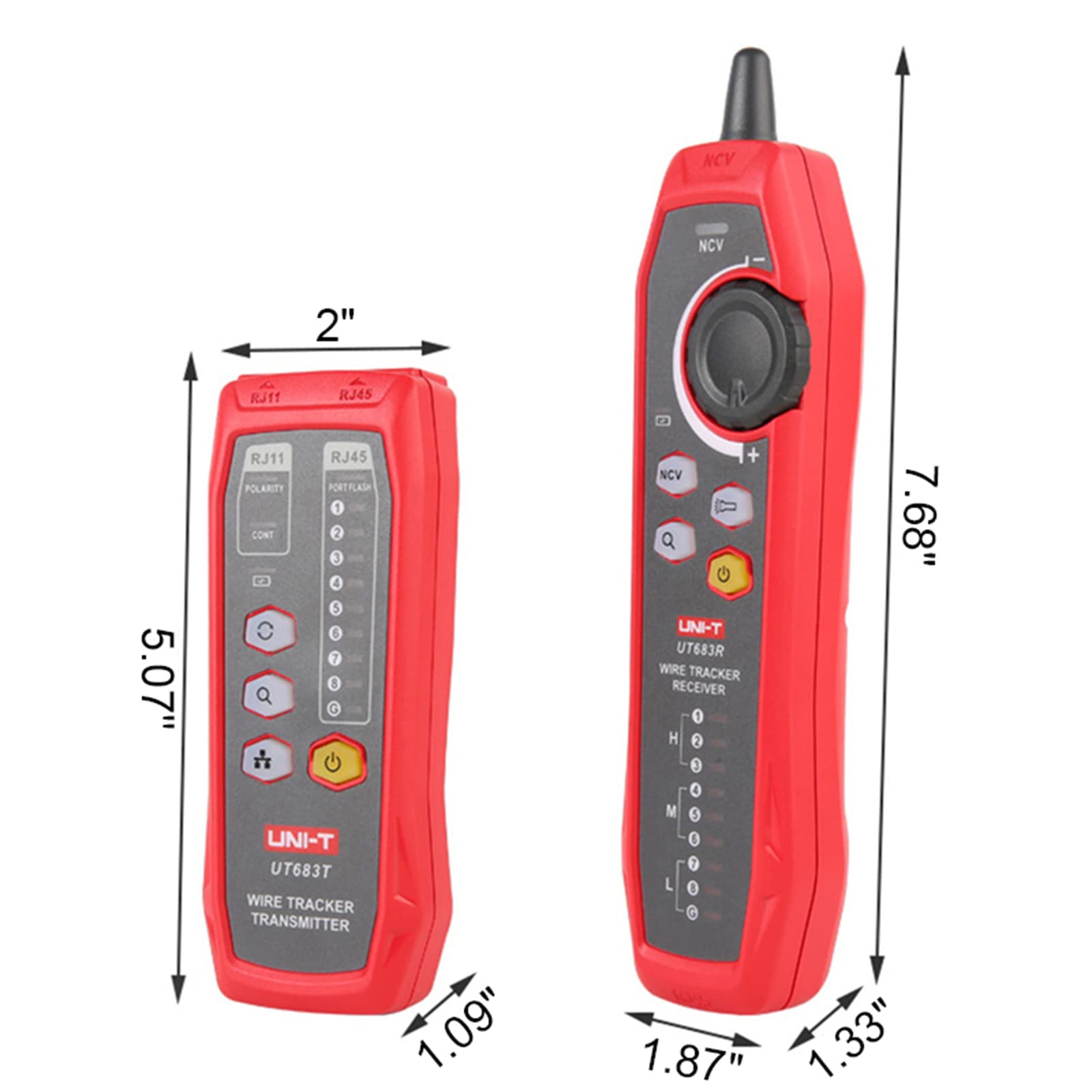UNI-T UT683KIT RJ11 RJ45 Cable Tester & Wire Tracker Kit - Telephone Line Finder, Network Cable Tester for LAN Maintenance | Ideal for IT Technicians, Network Installations & Home Wiring
